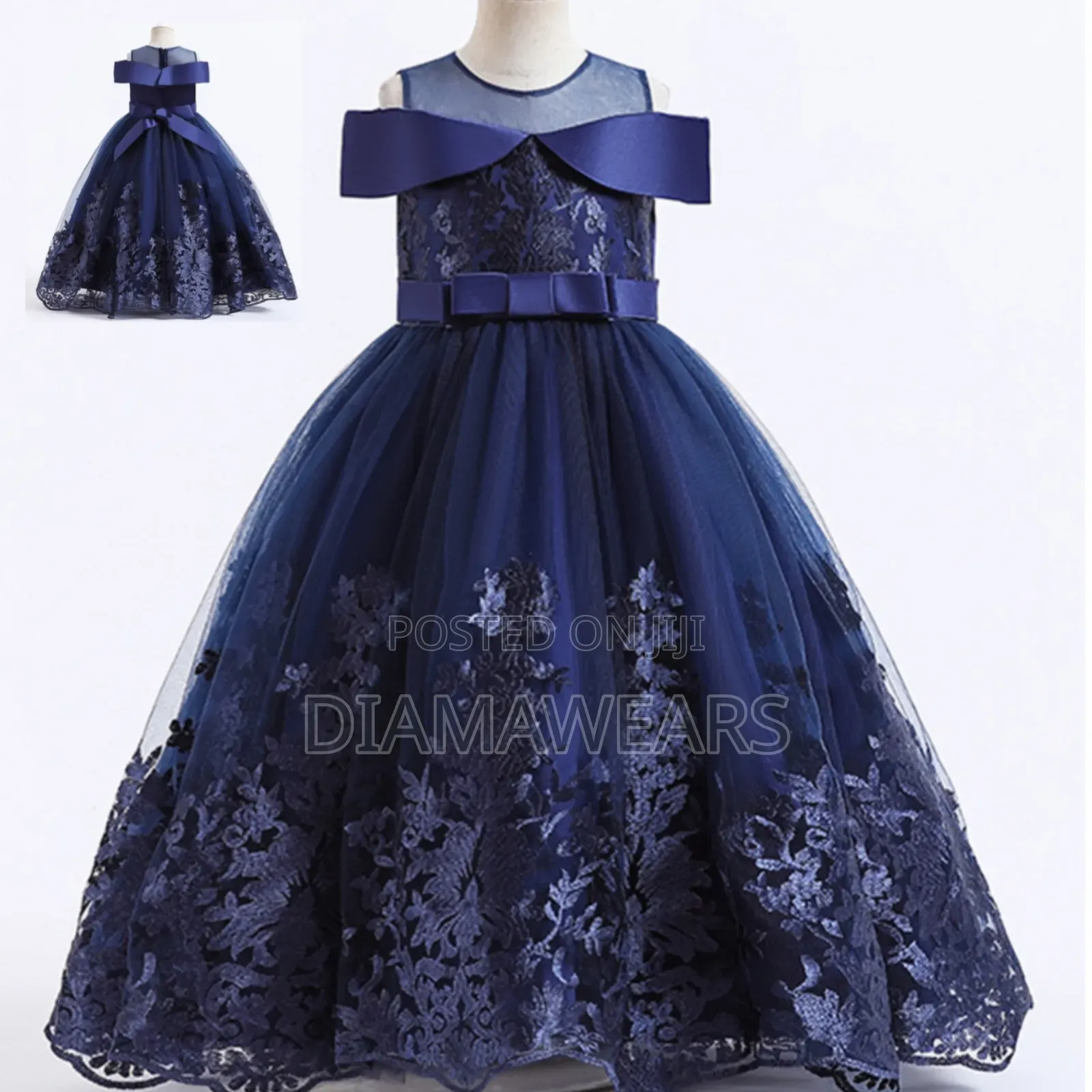 Navy Blue Princess Royalty Long Full Ball Gown