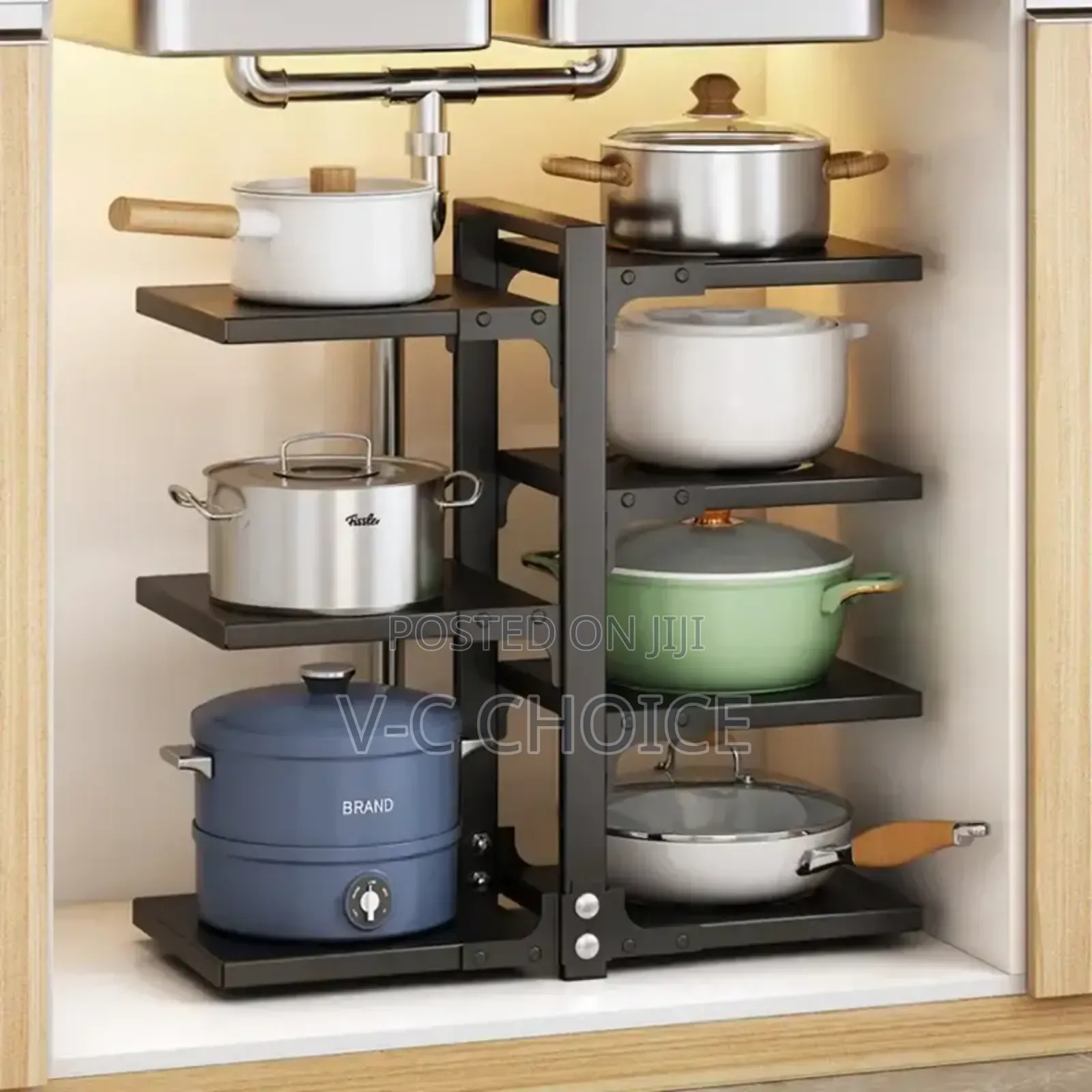 7-tier Adjustable Heavy Duty Pan Organizer - Multiple Use