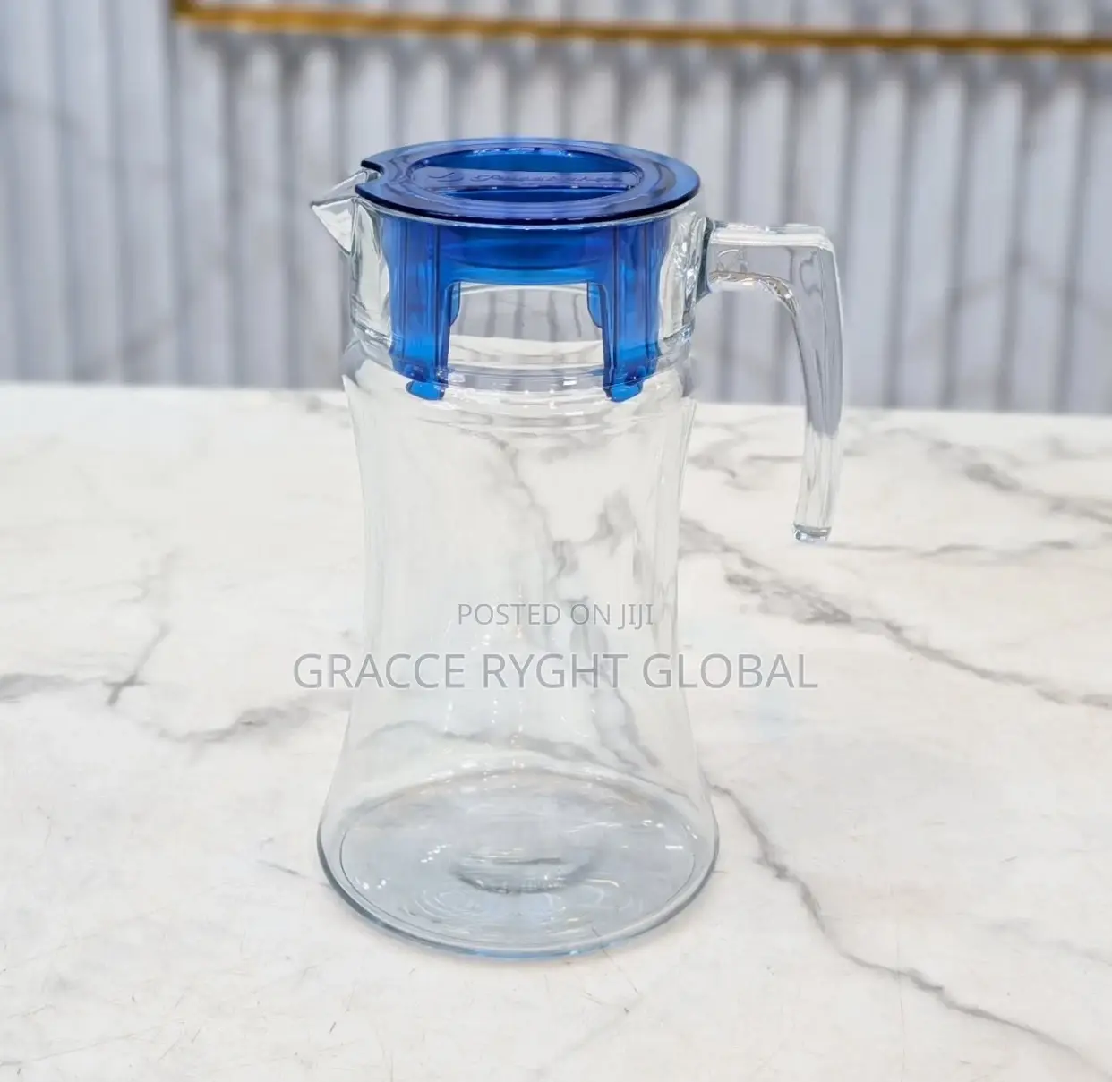 Turkish Glass Water Jug With Plastic Lid (1800 Ml)