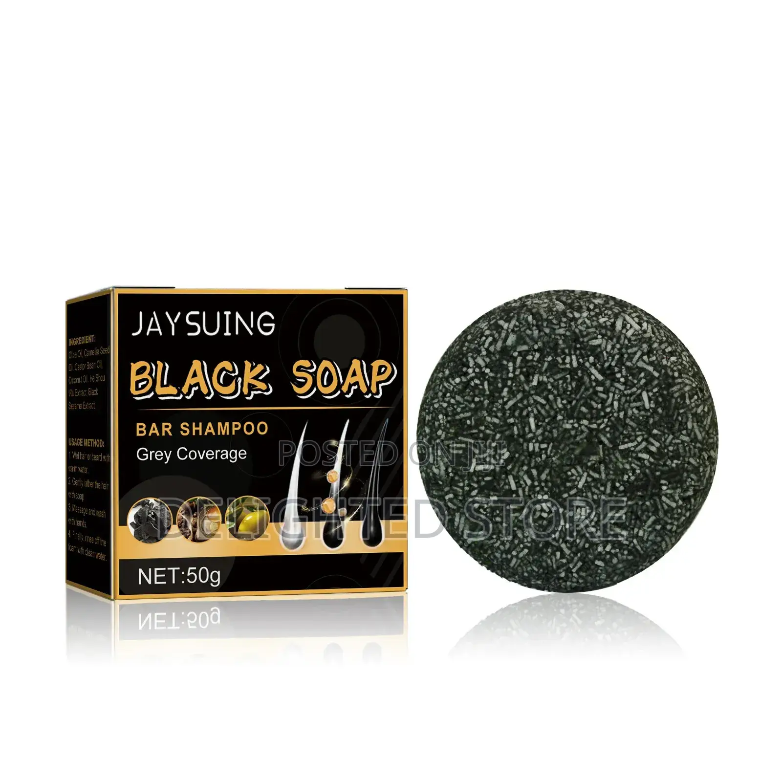 Jaysuing Black Thick Strengthening Hair Care Soap