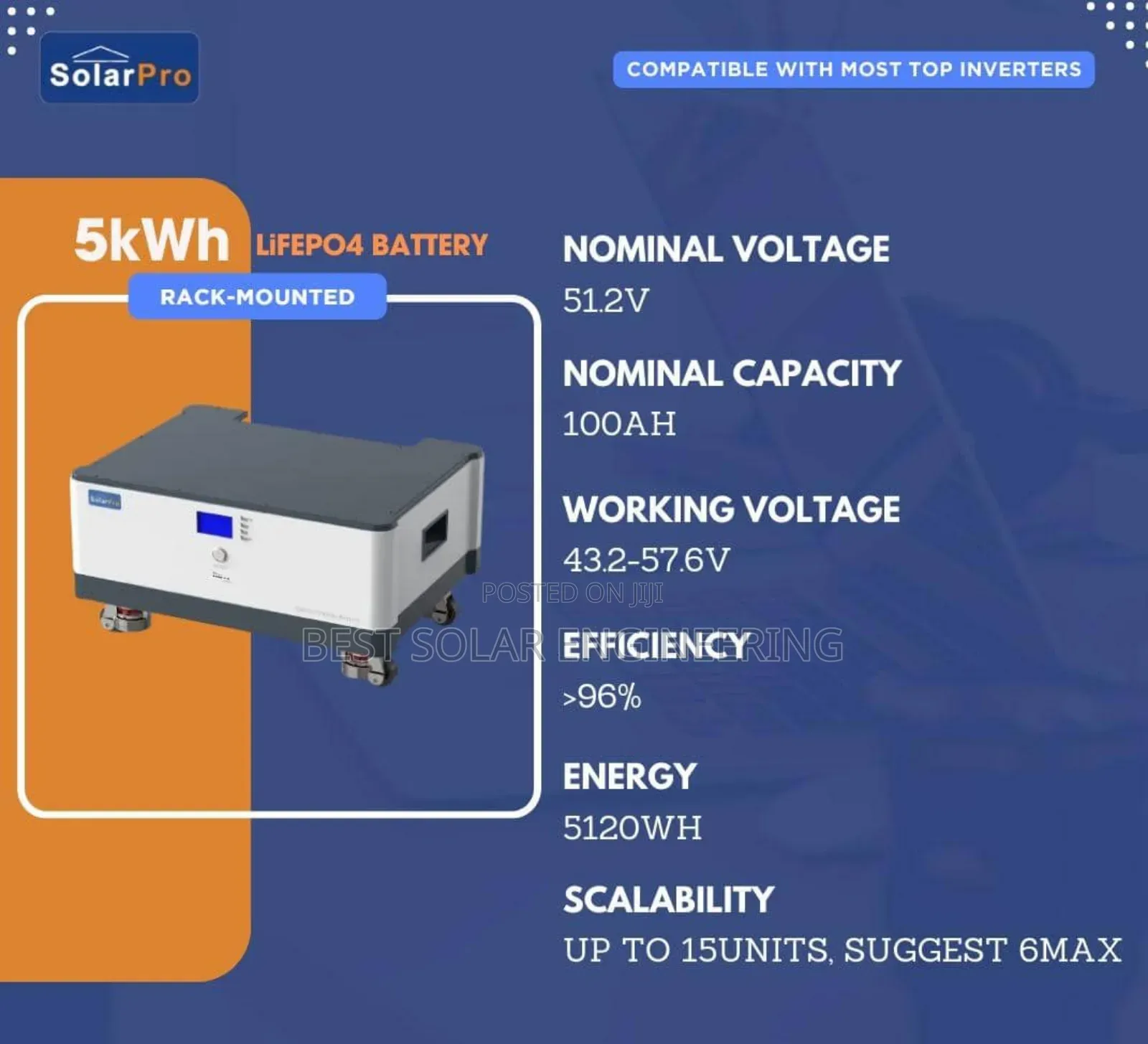 5kwh Lithium Ion Battery 51.2v (Solarpro)
