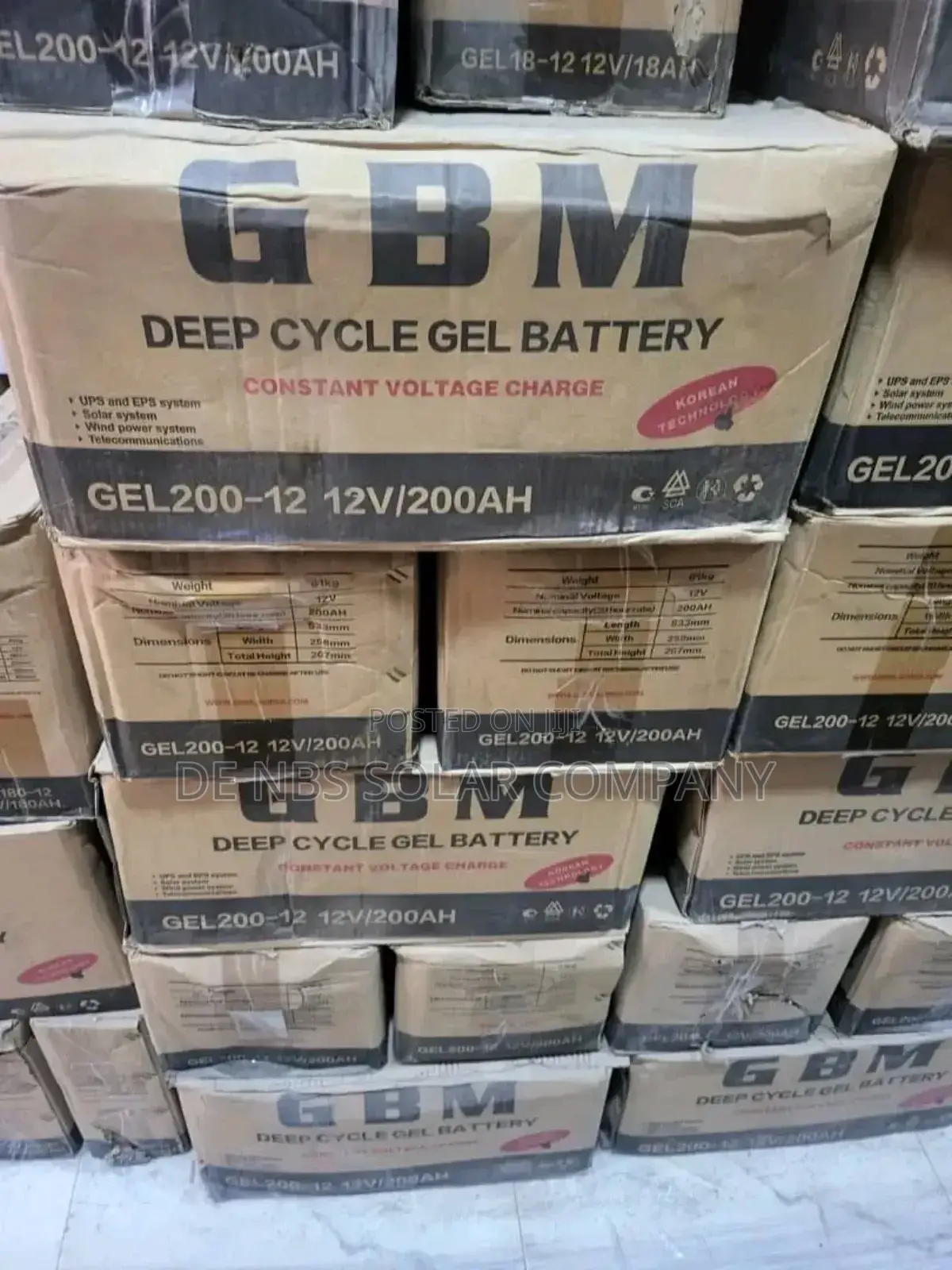 GBM 200ah 12v Dry Cell Solar Inverter Battery Available