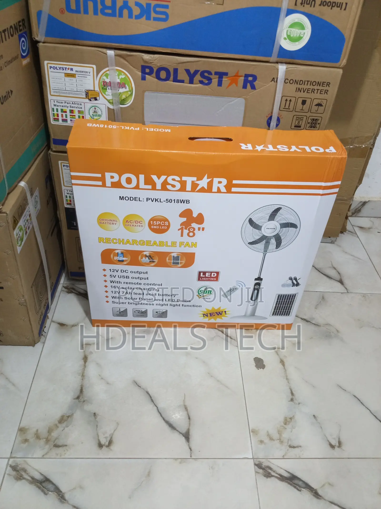 Polystar PVKL-5018wb 18-Inch Rechargeable Standing Fan