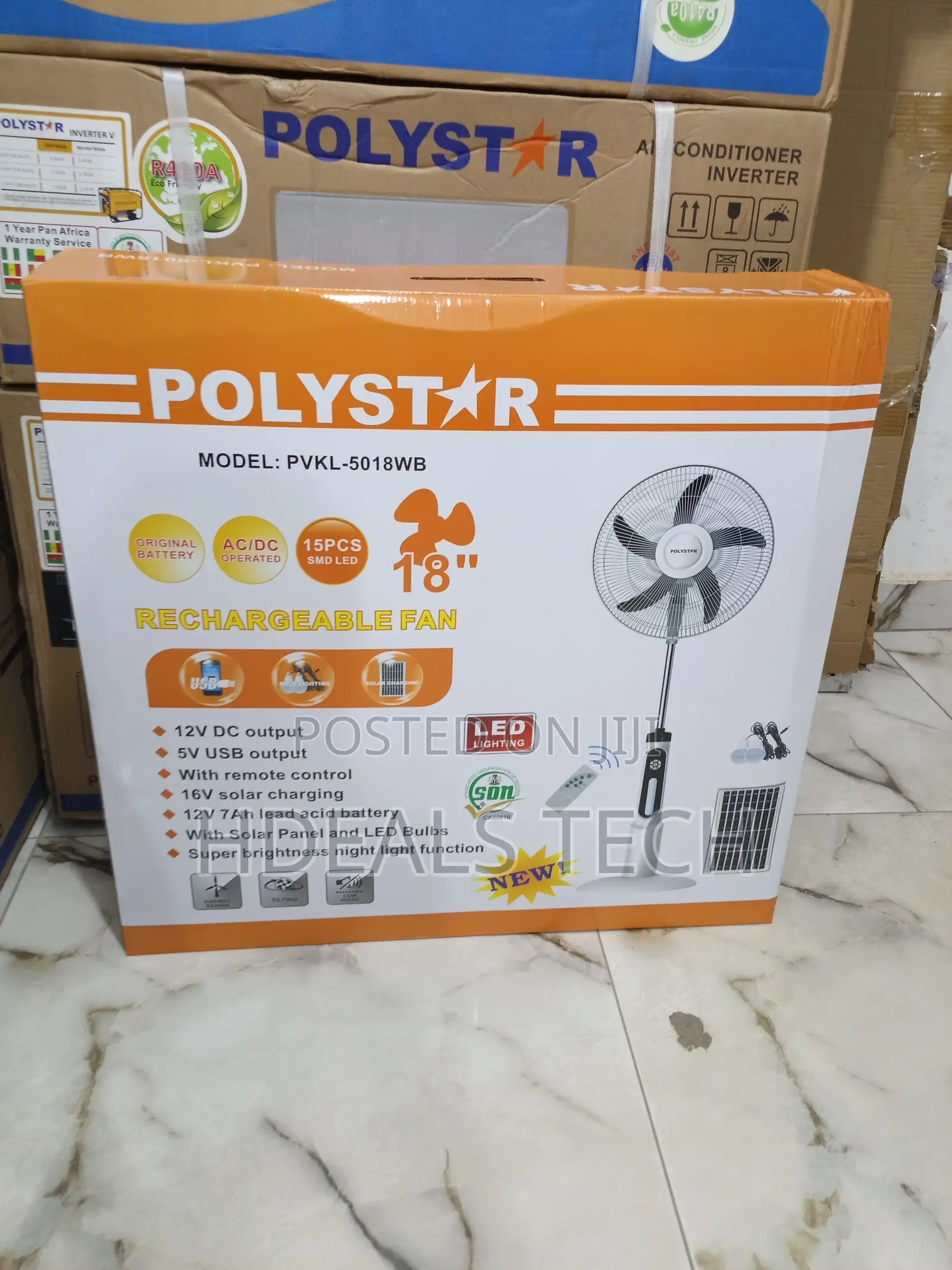 Poystar PVKL-5018wb Fan With Long-Lasting Battery