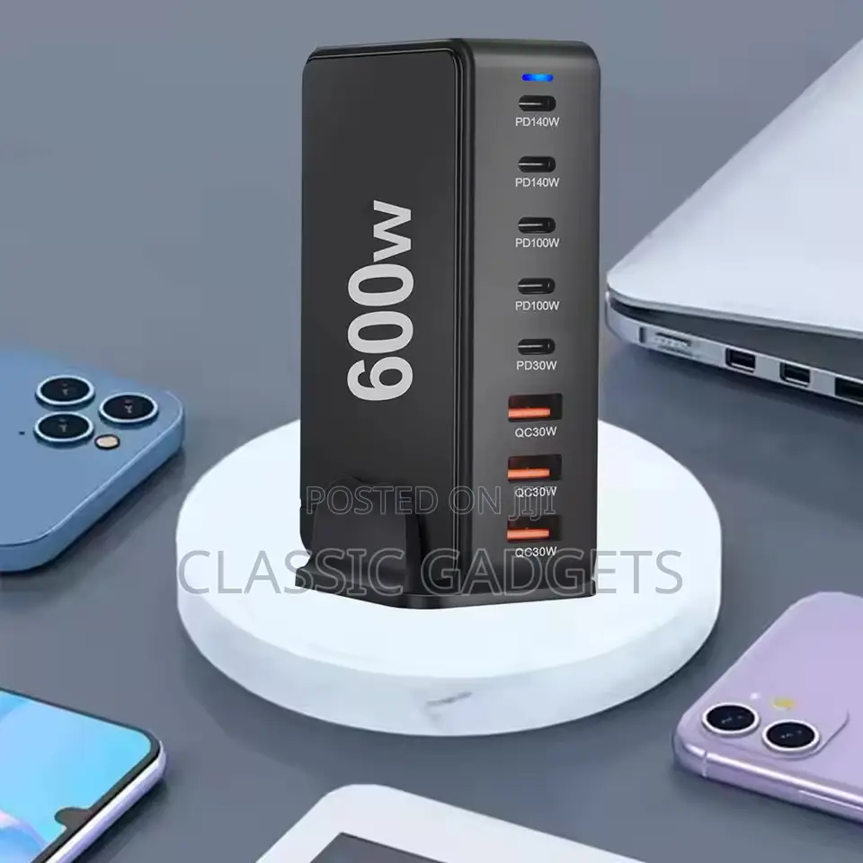 600w Desktop Gan Charger 8-Port Usb Typec Pd Charger