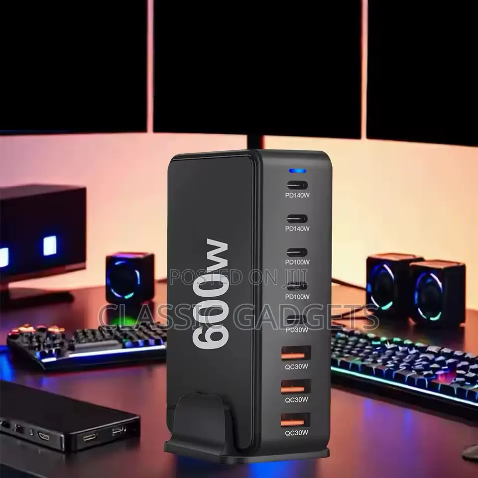 600w Desktop Gan Charger 8-Port Usb Typec Pd Charger