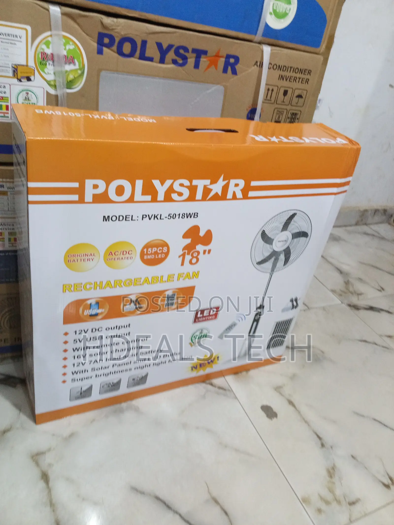 18-Inch Rechargeable Polystar Fan With Adjustable Height
