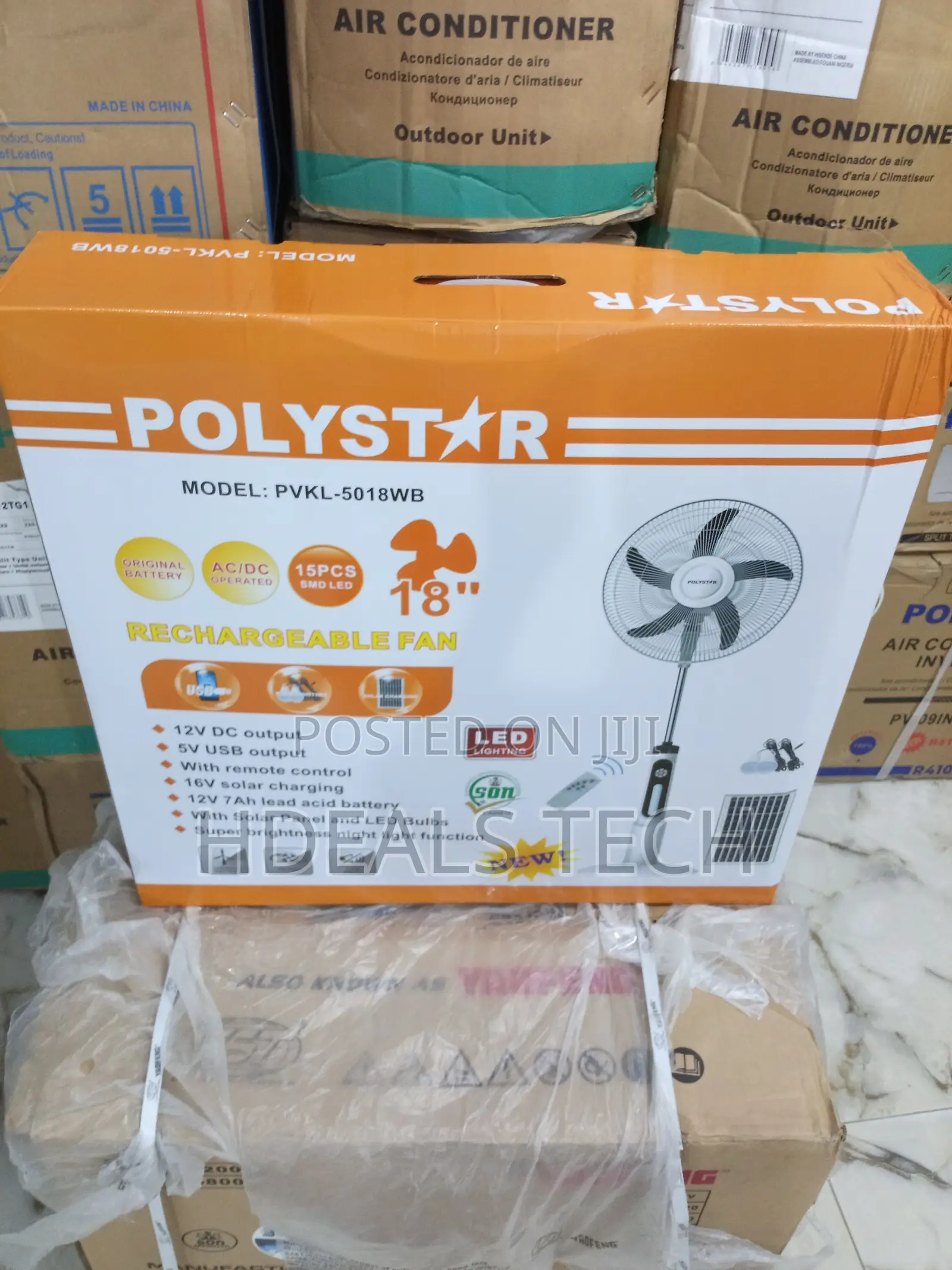 Polystar 18" Fan for Home Outdoor Use - Rechargeable