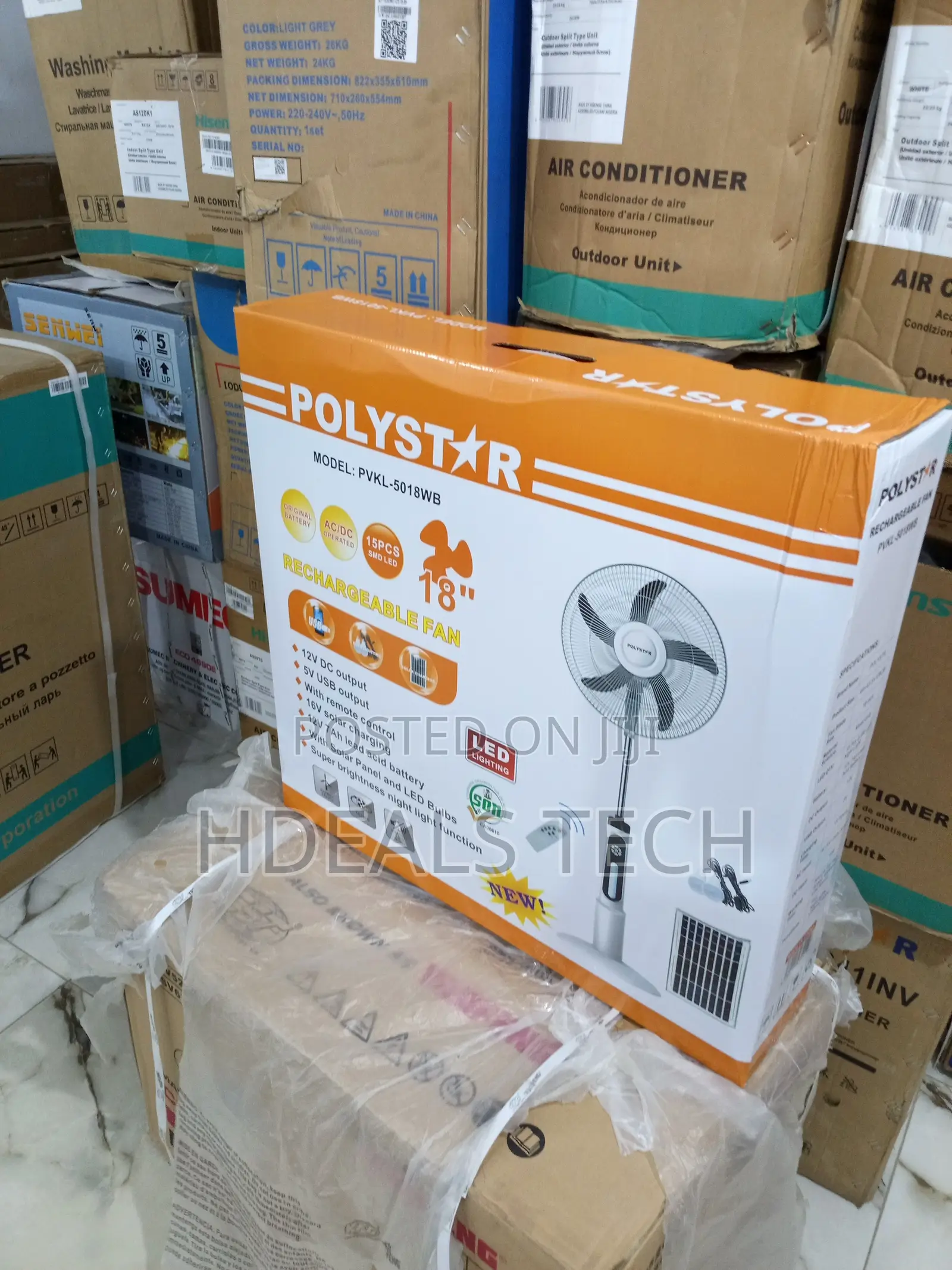 Polystar Rechargeable Standing Fan for Power Outages