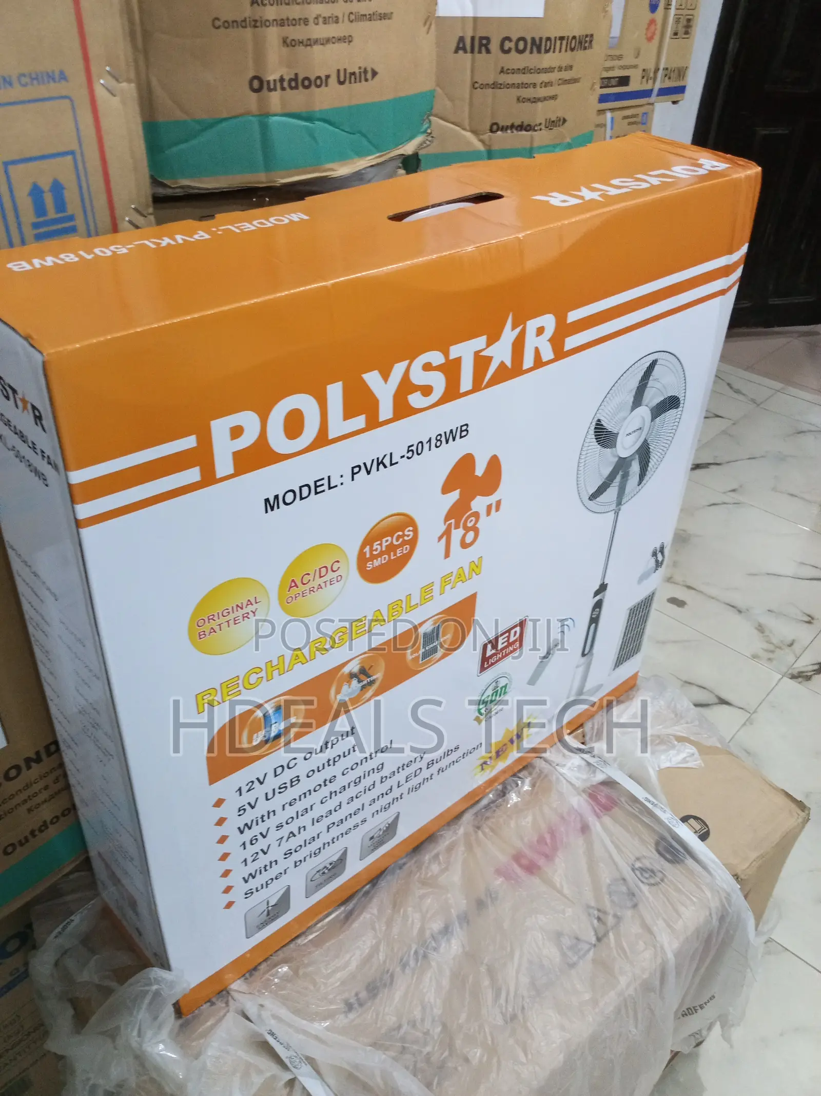 Polystar Fan 18" Rechargeable With Usb Charging