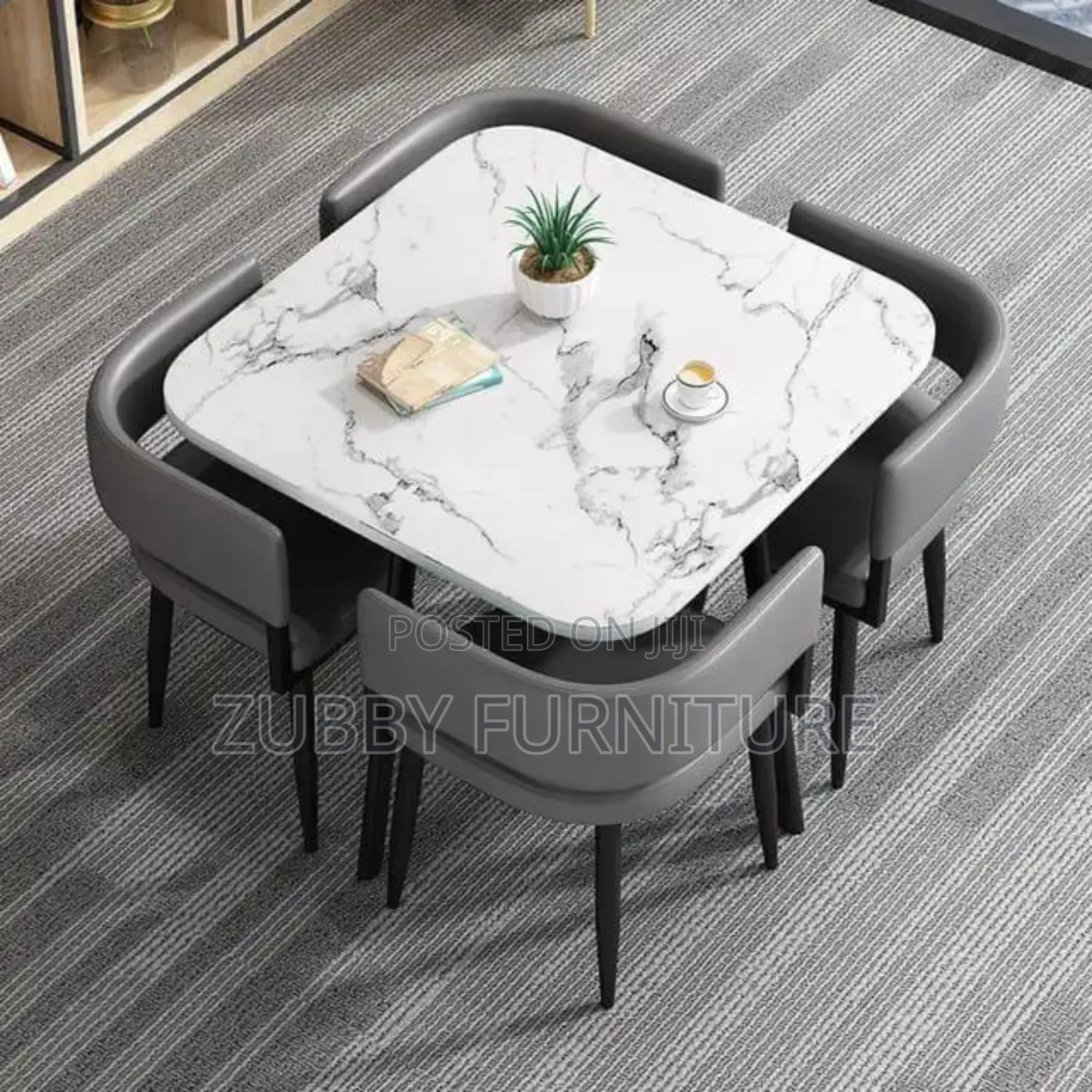 High Quality and Imported Marble Top Dining Table by 4 Chair