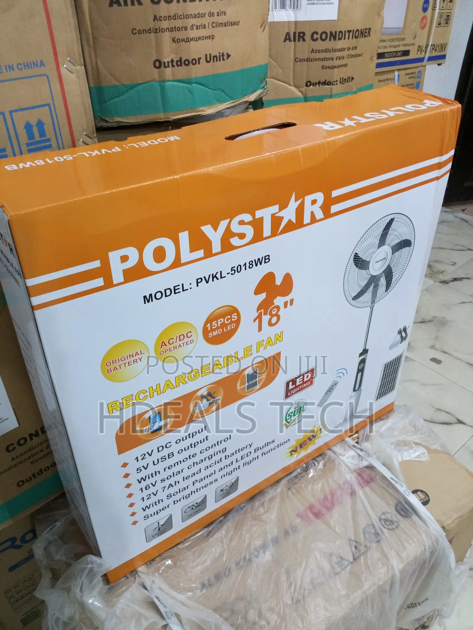 Polystar Rechargeable Fan - 18" With Long Battery Life