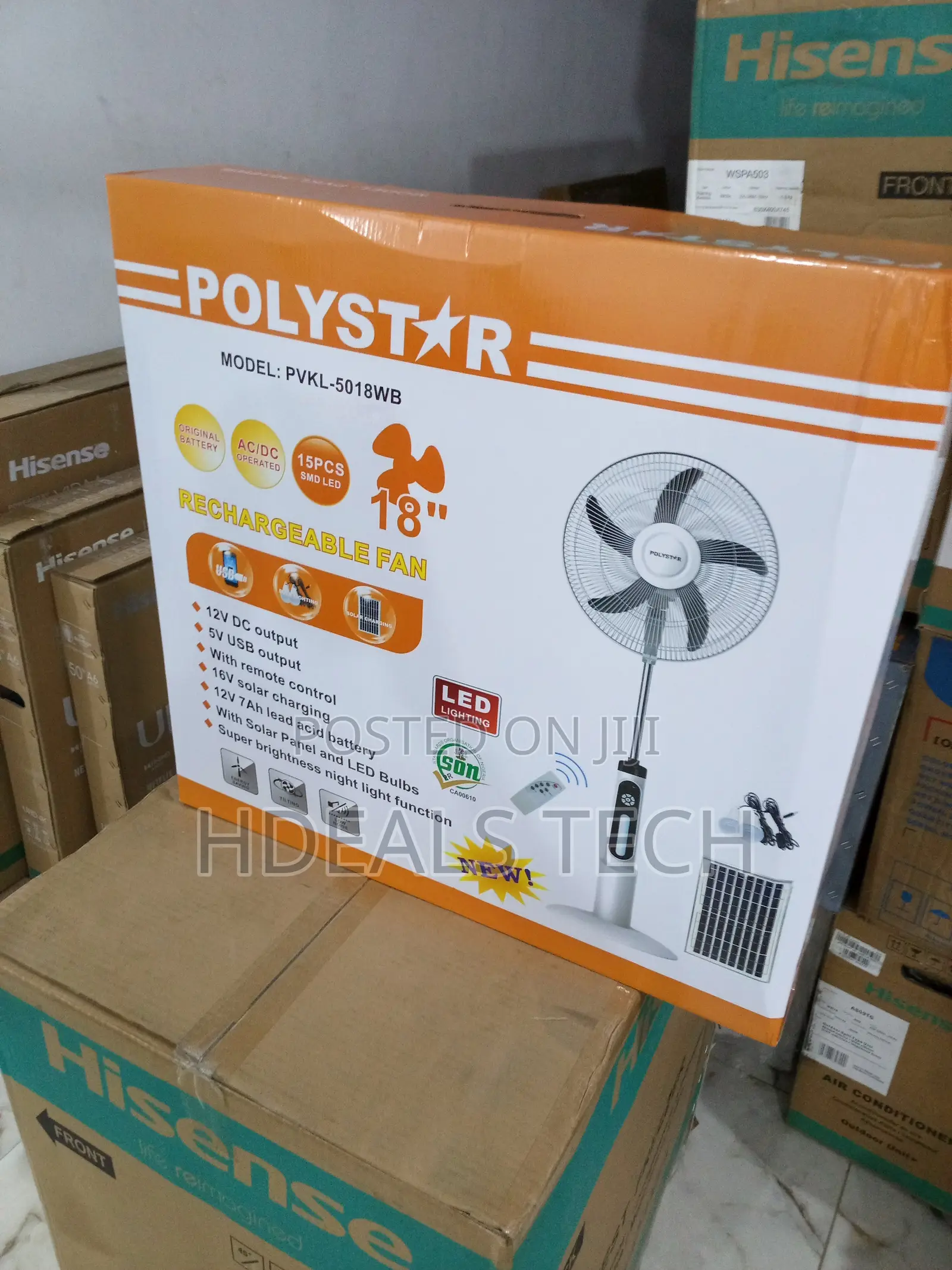 Usb-Compatible Rechargeable Fan - Polystar PVKL-5018wb