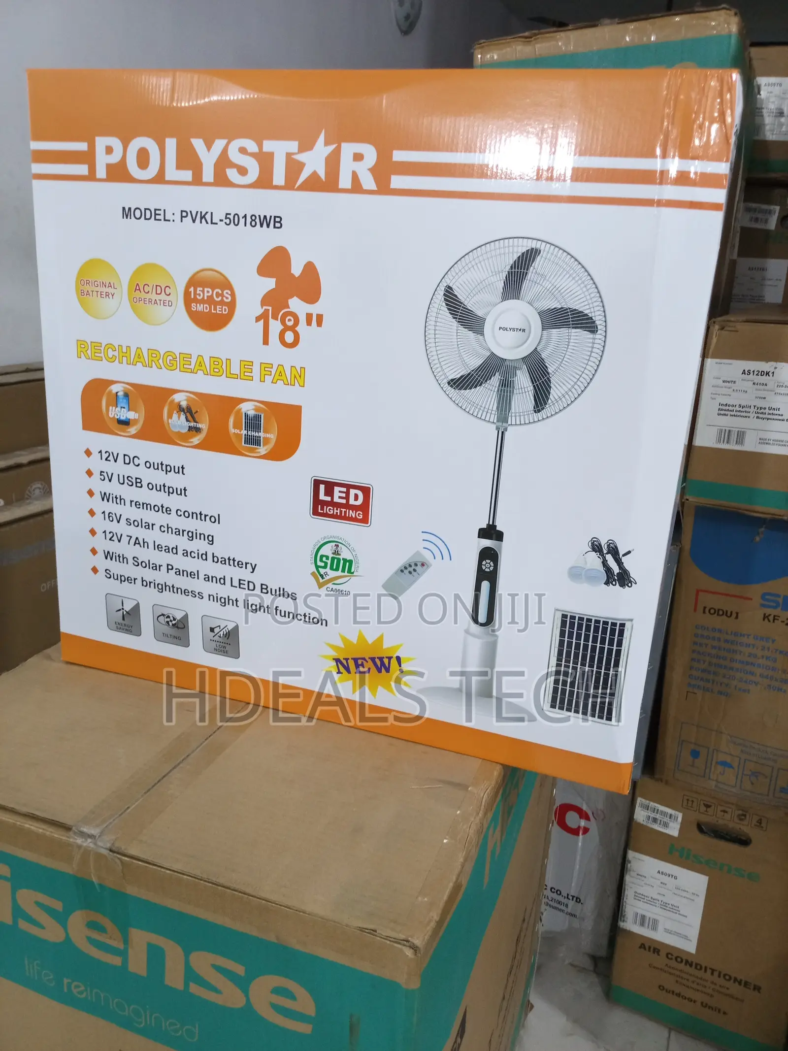 Polystar PVKL-5018wb - Rechargeable Fan With Modern Design