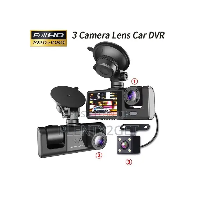 3 Lenses Hd 1080p Car Driving Recorder
