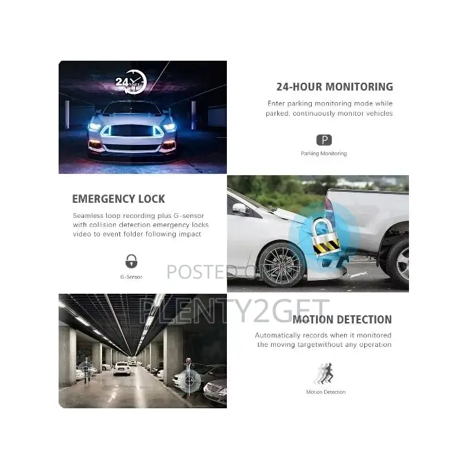 3 Lenses Hd 1080p Car Driving Recorder