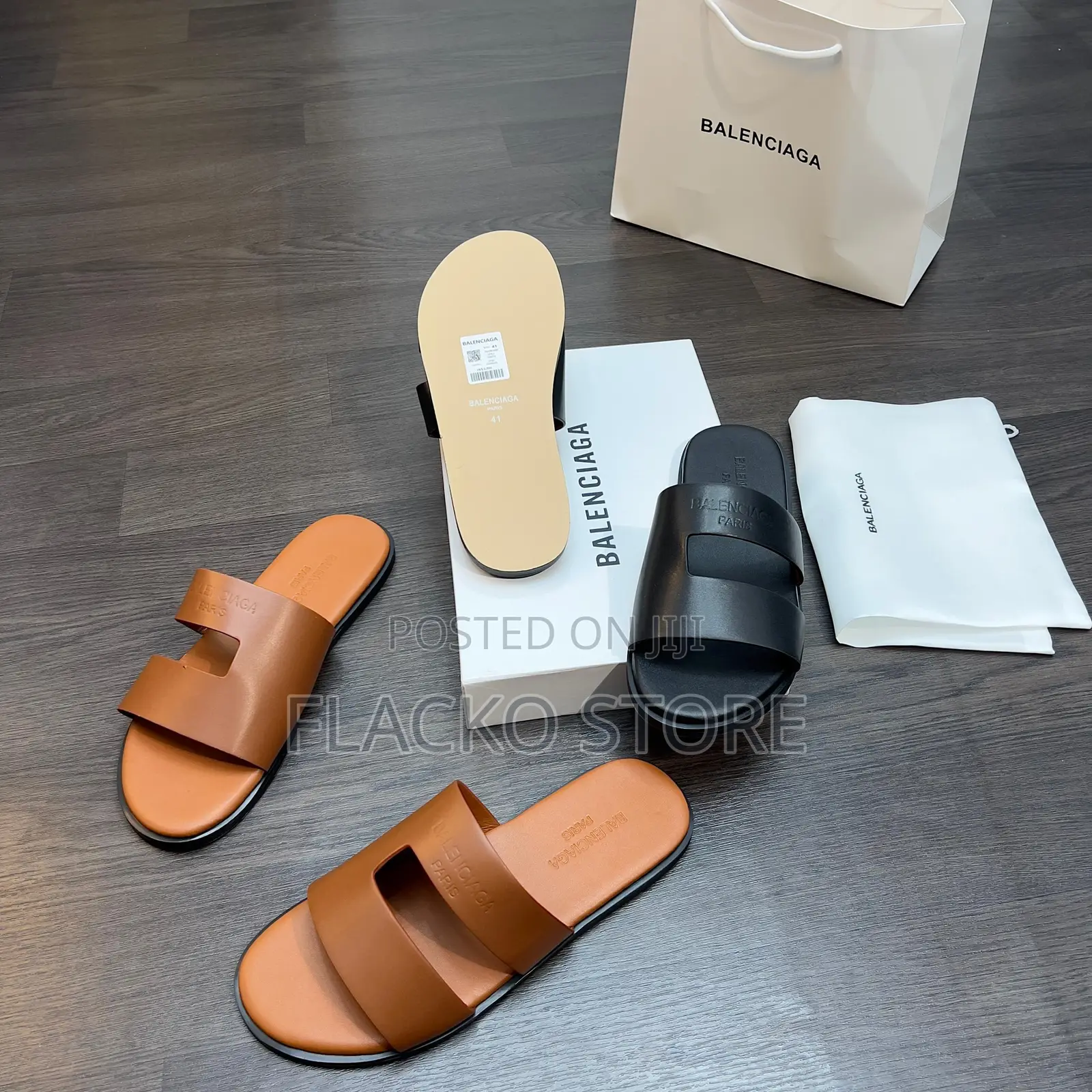 Original Balenciaga Leather Slip Ons