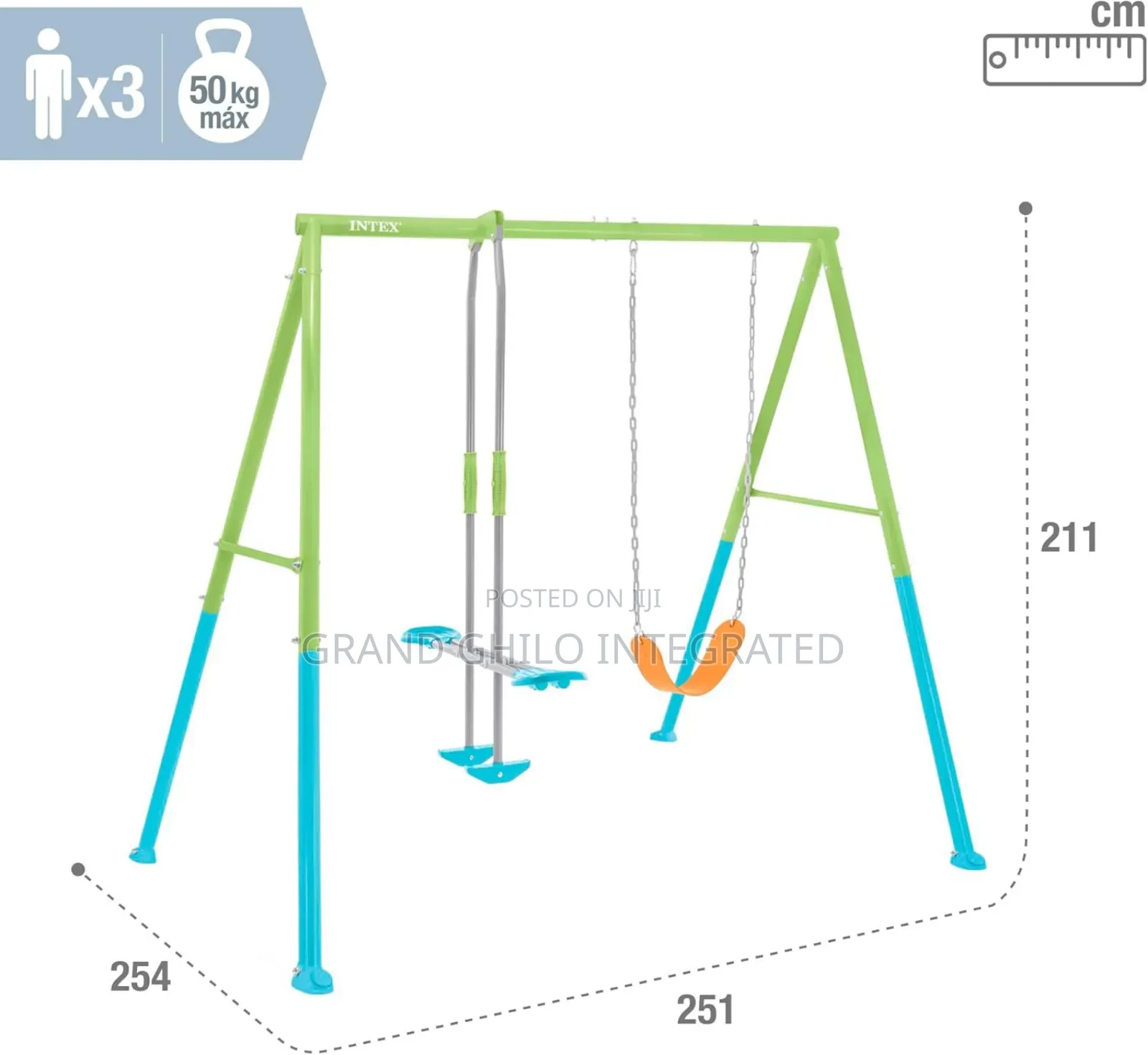 Intex 44120 – Children's Swing With Seat and Rocker