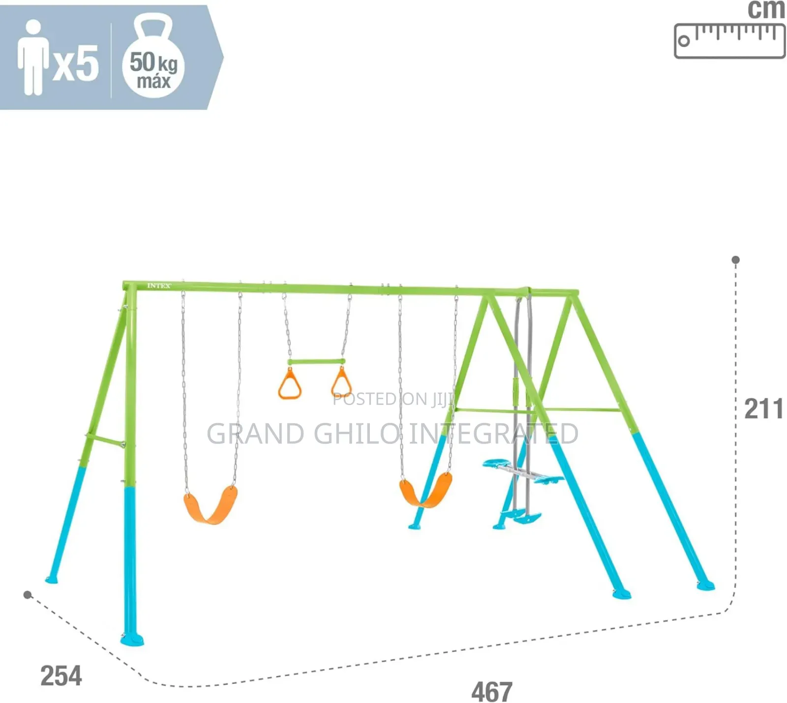 Intex 44130 Children's Garden Swing With Two Seats, Swing.