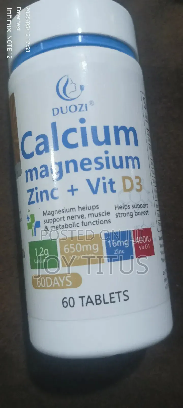 Calcium, Magnesium,Zinc +Vit D3