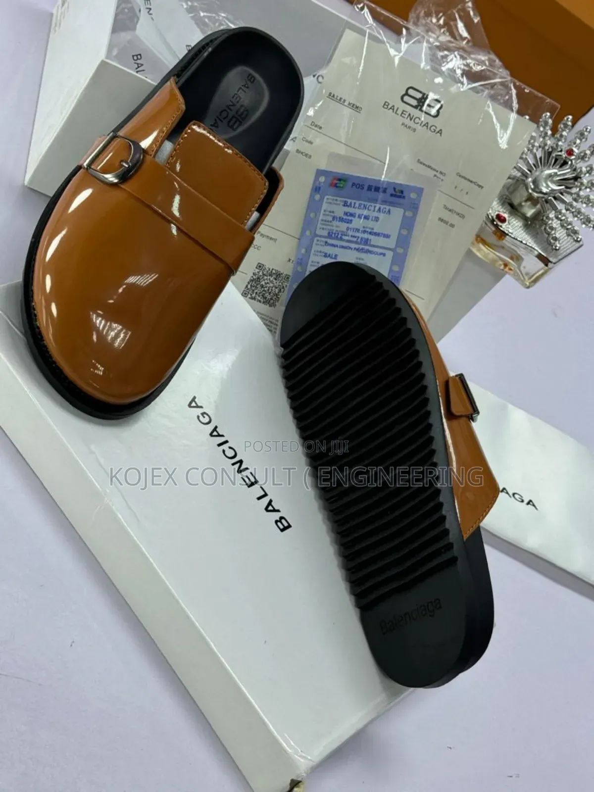 Balenciaga Brown Leather Half Shoe