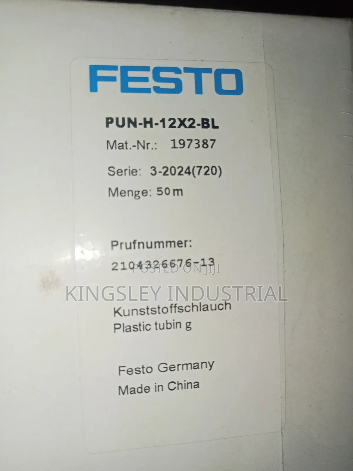 Festo Pneumatic Hose 12mm Pun-H-12×2-Dl 50miters in 1 Roll