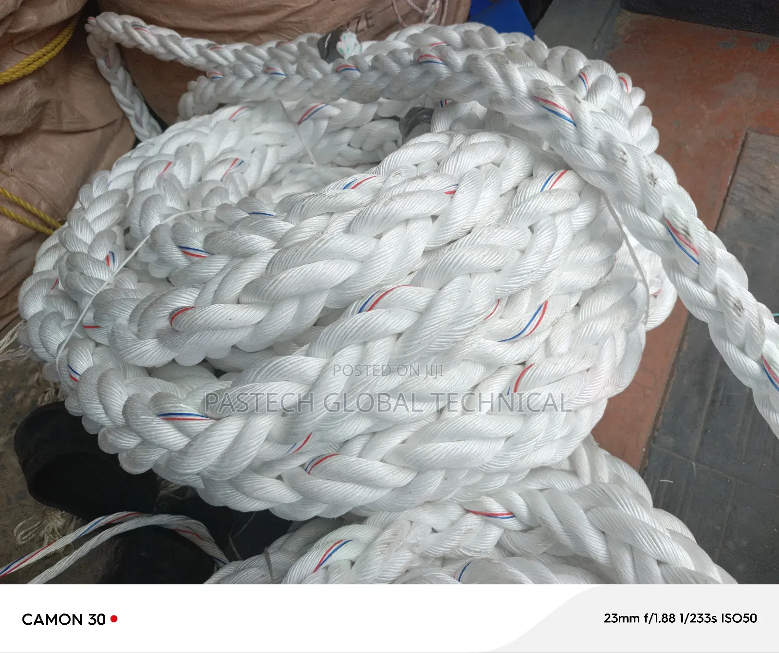 3" X 100ft 8-Strand Polypropylene Mooring Rope