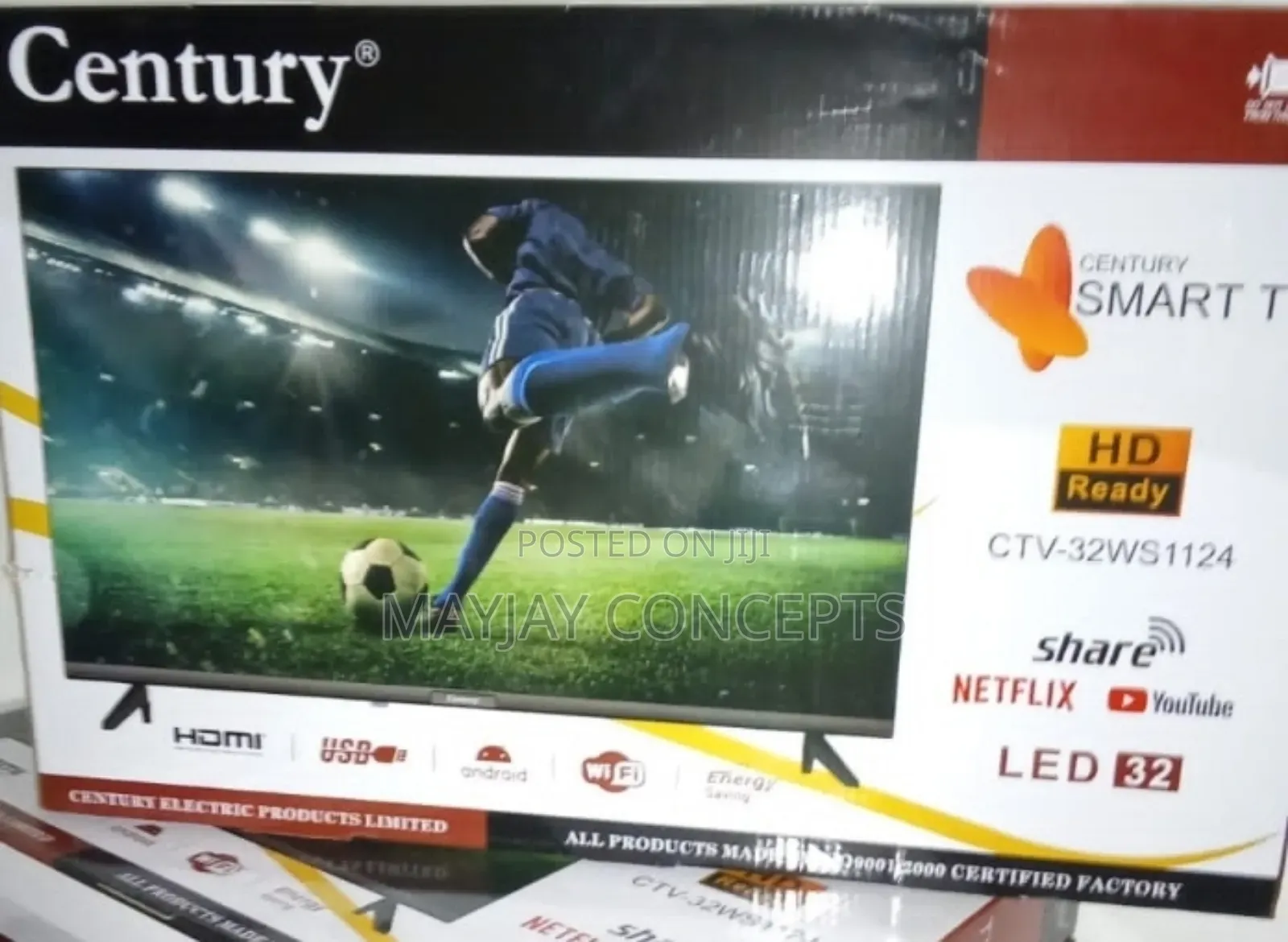 32" Century Smart Tv-Netflix,Wifi,Android,Energy Saving,Hdmi