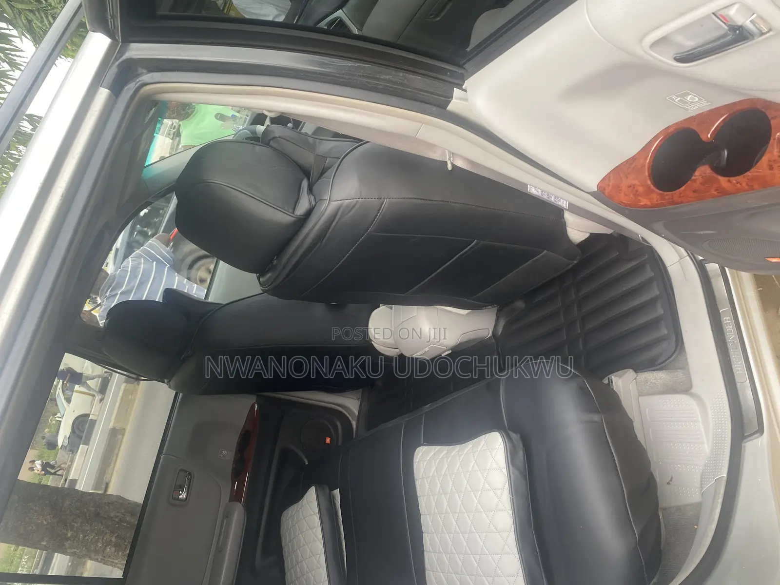 T P Leather Seat Cover Ash and Black