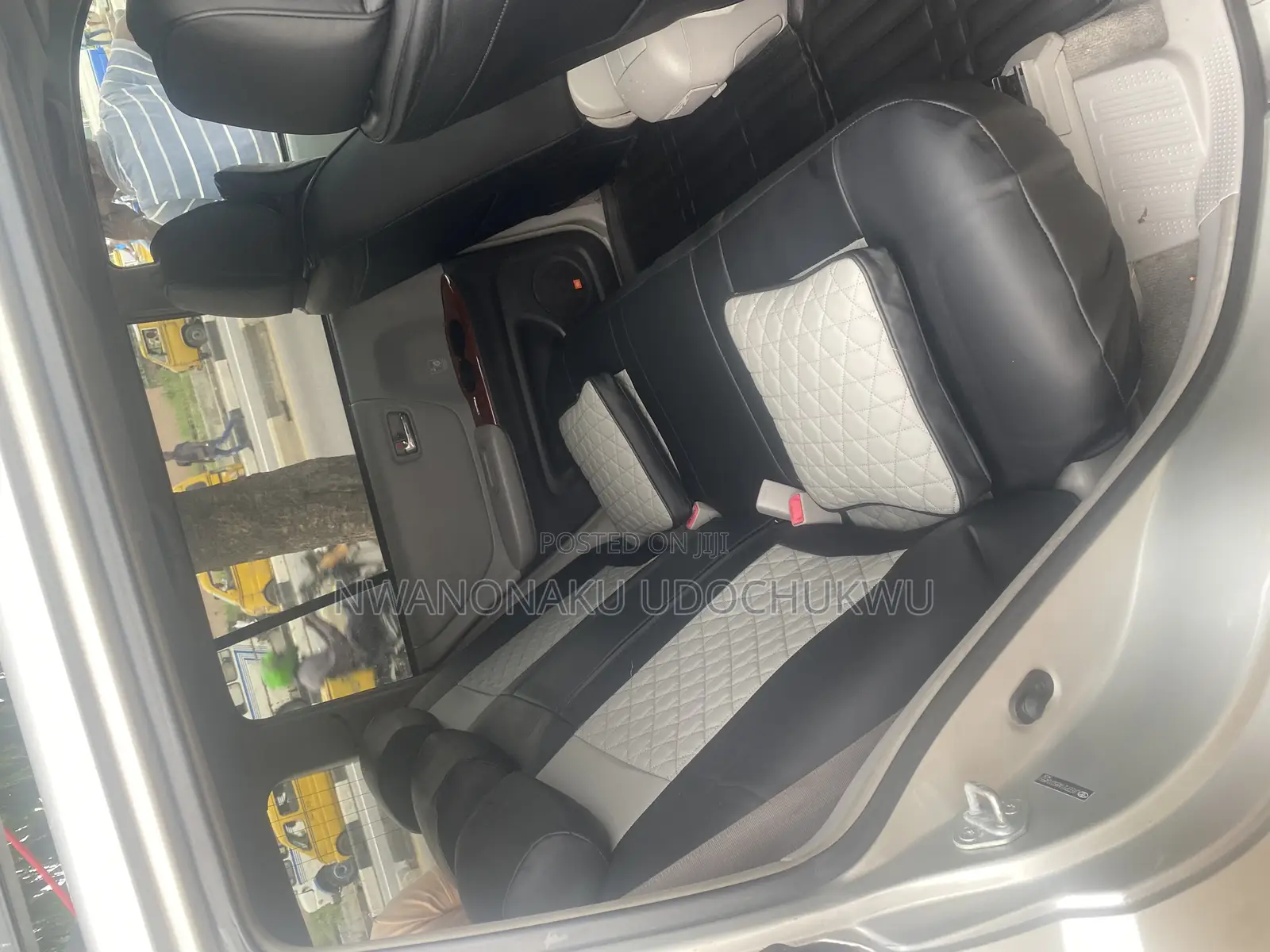 T P Leather Seat Cover Ash and Black