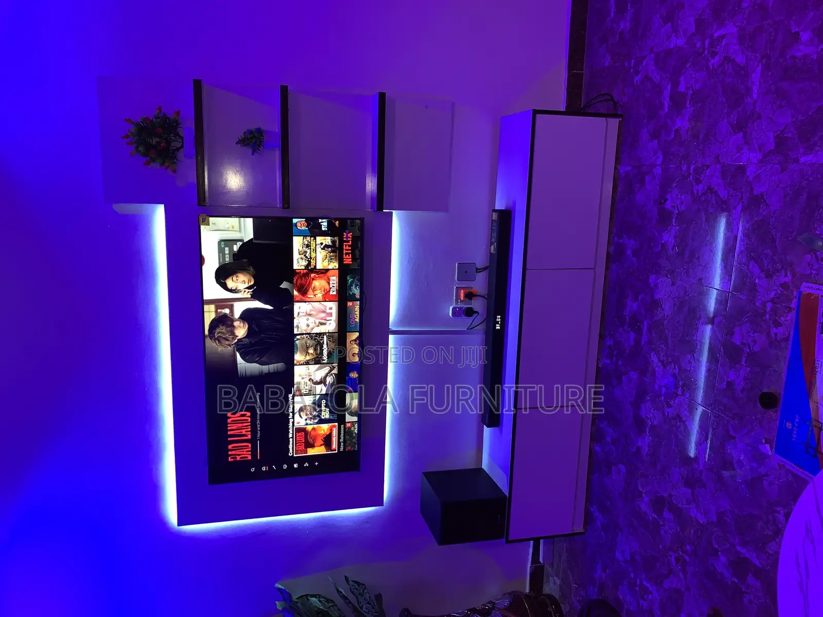 Wall Tv Console With 6 Feet Shelf