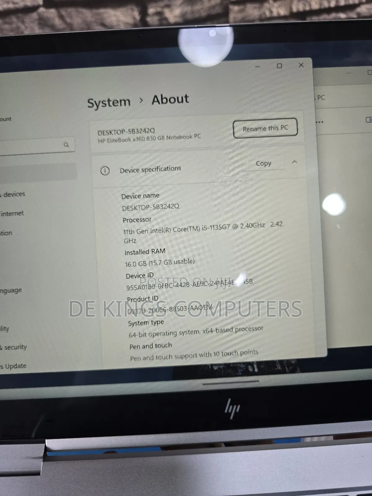 Laptop HP EliteBook 830 G8 16GB Intel Core i5 SSD 256GB
