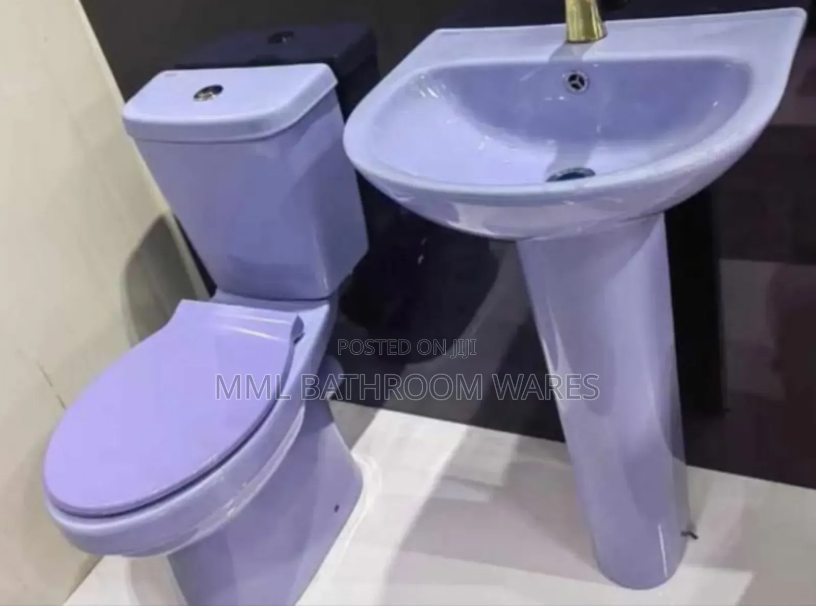 Basic Blue Wc and Pedestal Basin Sets