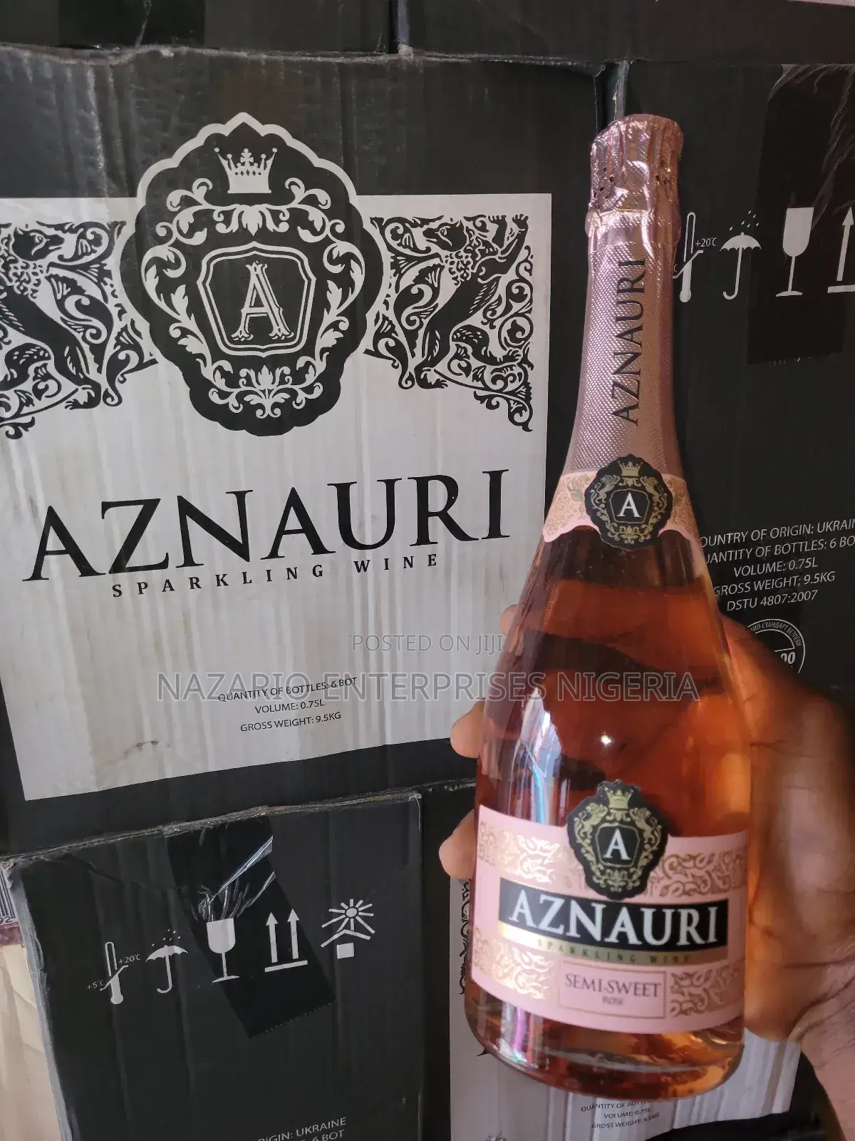 Aznauri Sparkling Rose Wine by 12 Bottles
