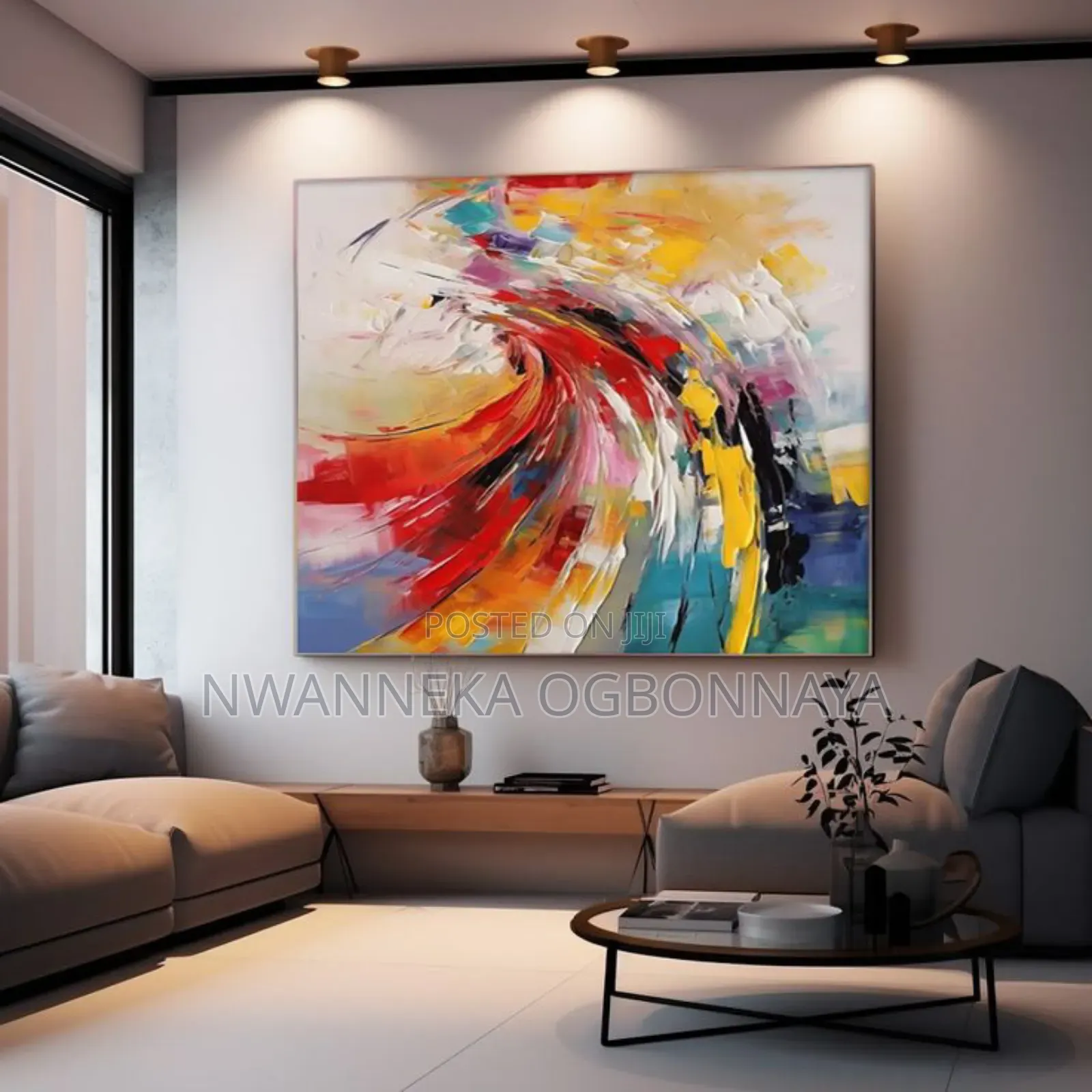 Abstract Print Shower Curtain Bathroom Decoration