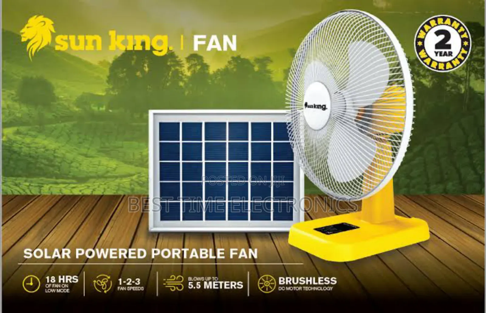Original 16" Sunking Solar Table Fan