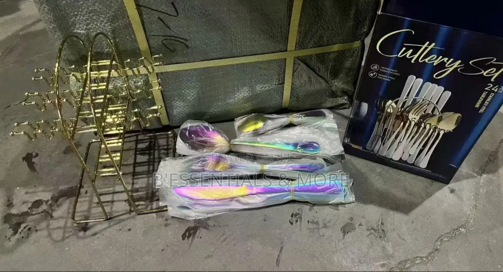 Rainbow Coloured Plated Stainless Steel Complete Cutlery:24