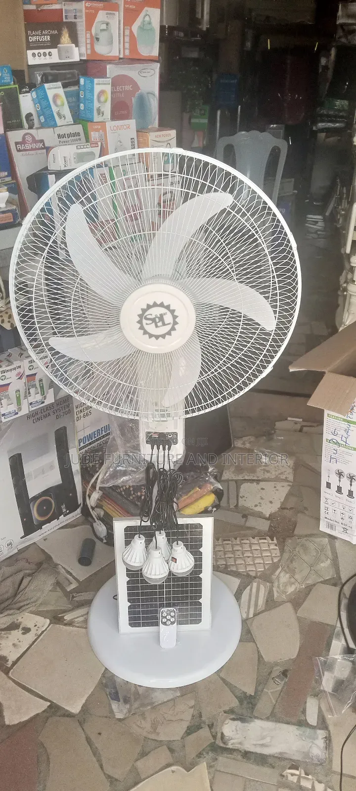 18inch Rechargeable Fan With 4 Bulbs