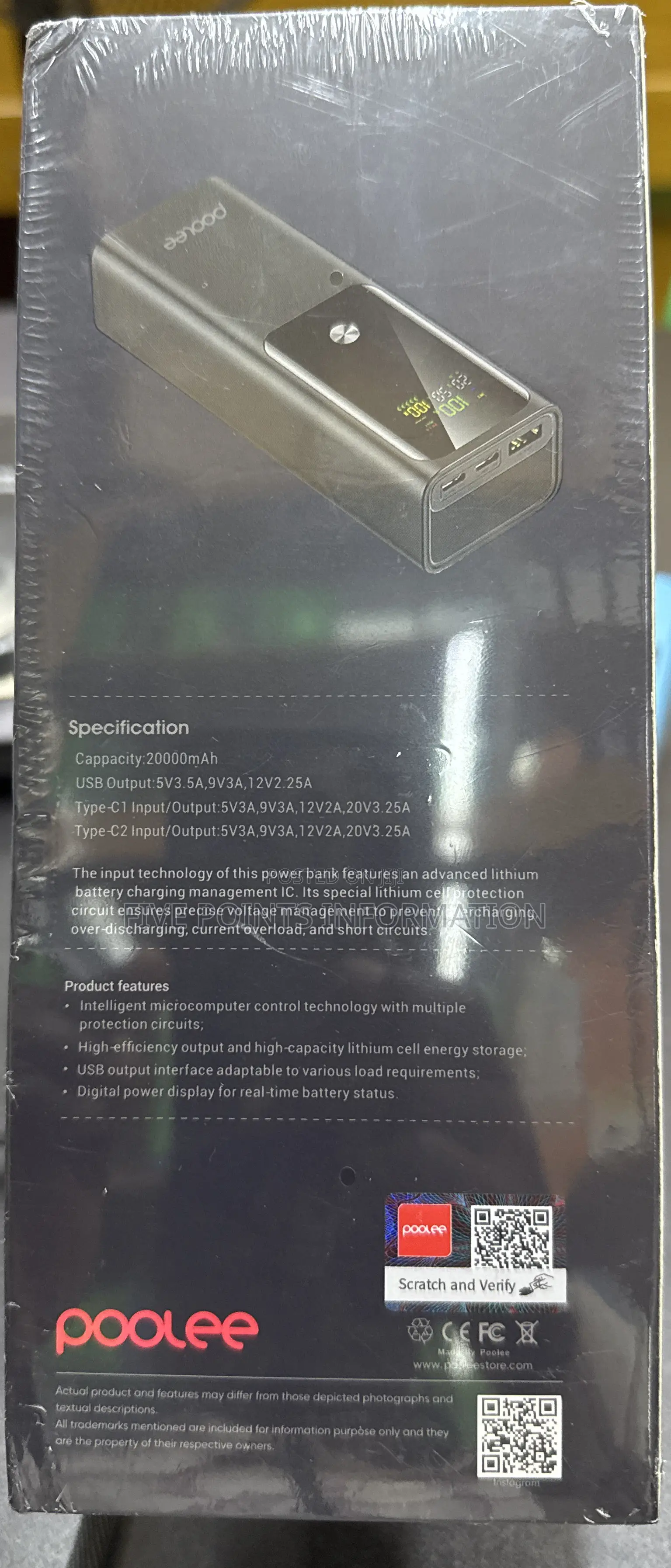 Poolee 20000mah Laptop Powerbank 65watt