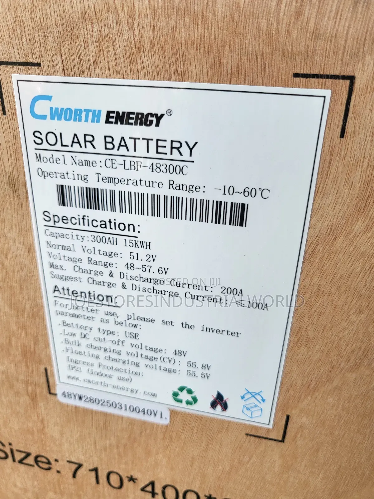 Cworth Energy Lithium Battery 15kwh 48v