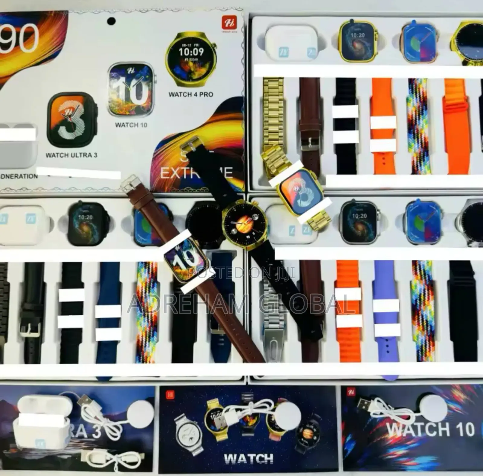 I90 Smart Watch 3 Smart Watches
1 Earpod 
7straps