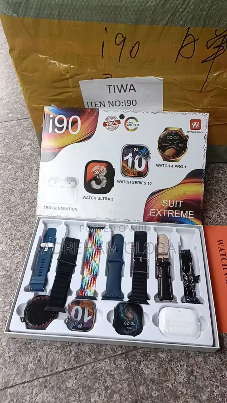I90 Smart Watch 3 Smart Watches
1 Earpod 
7straps