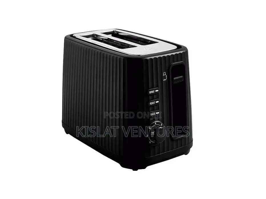 George Home Ribbed Toaster 2 Slice- Black