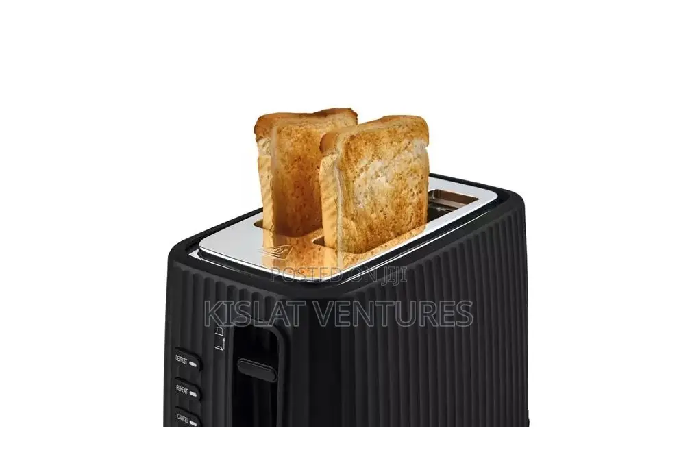 George Home Ribbed Toaster 2 Slice- Black