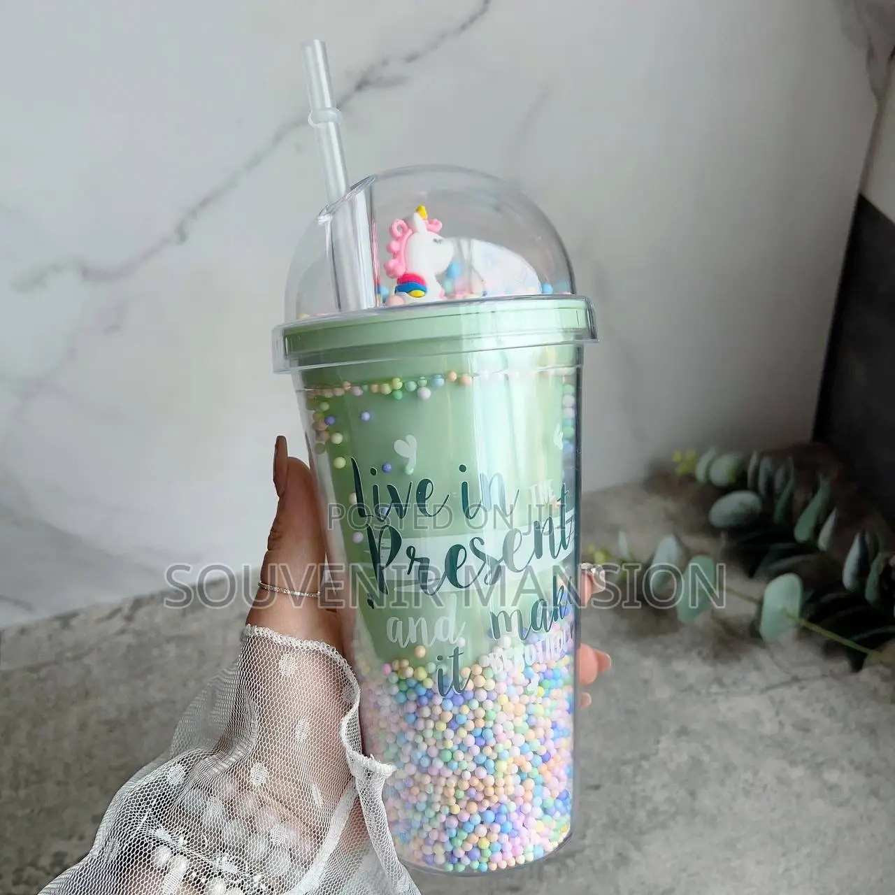 Capricorn Fancy Cup With Straw
