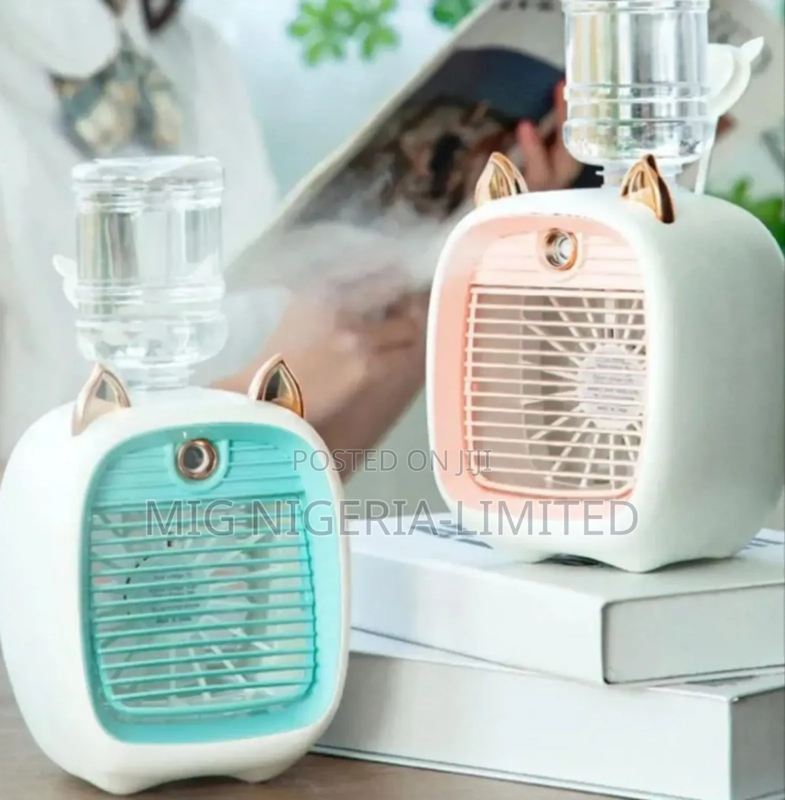 Mini Table Fan, Usb Rechargeable Humidifier,Water Cool Fan