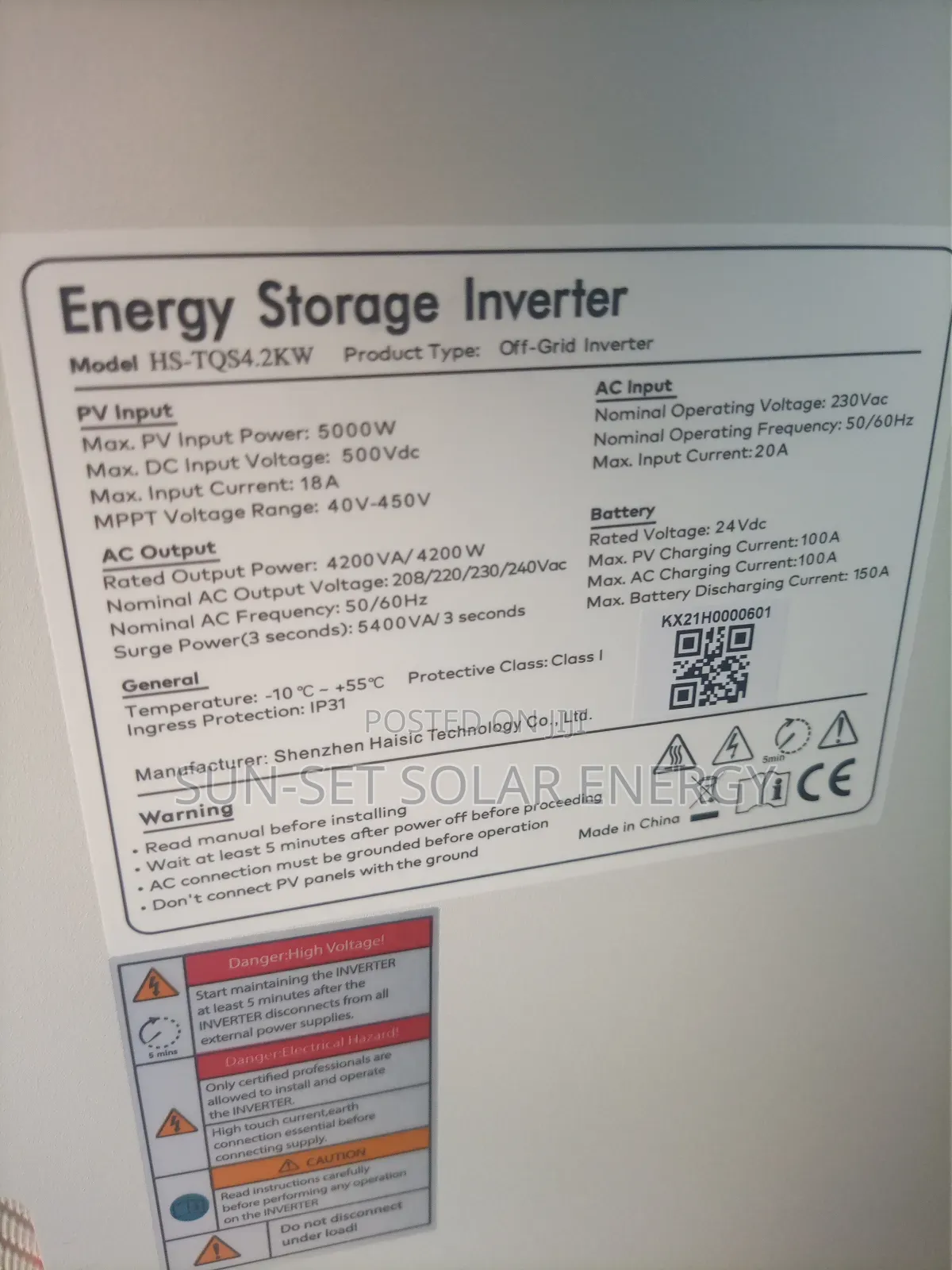 Haisic Power Station 8kwh 4.2kva 100ah MPPT