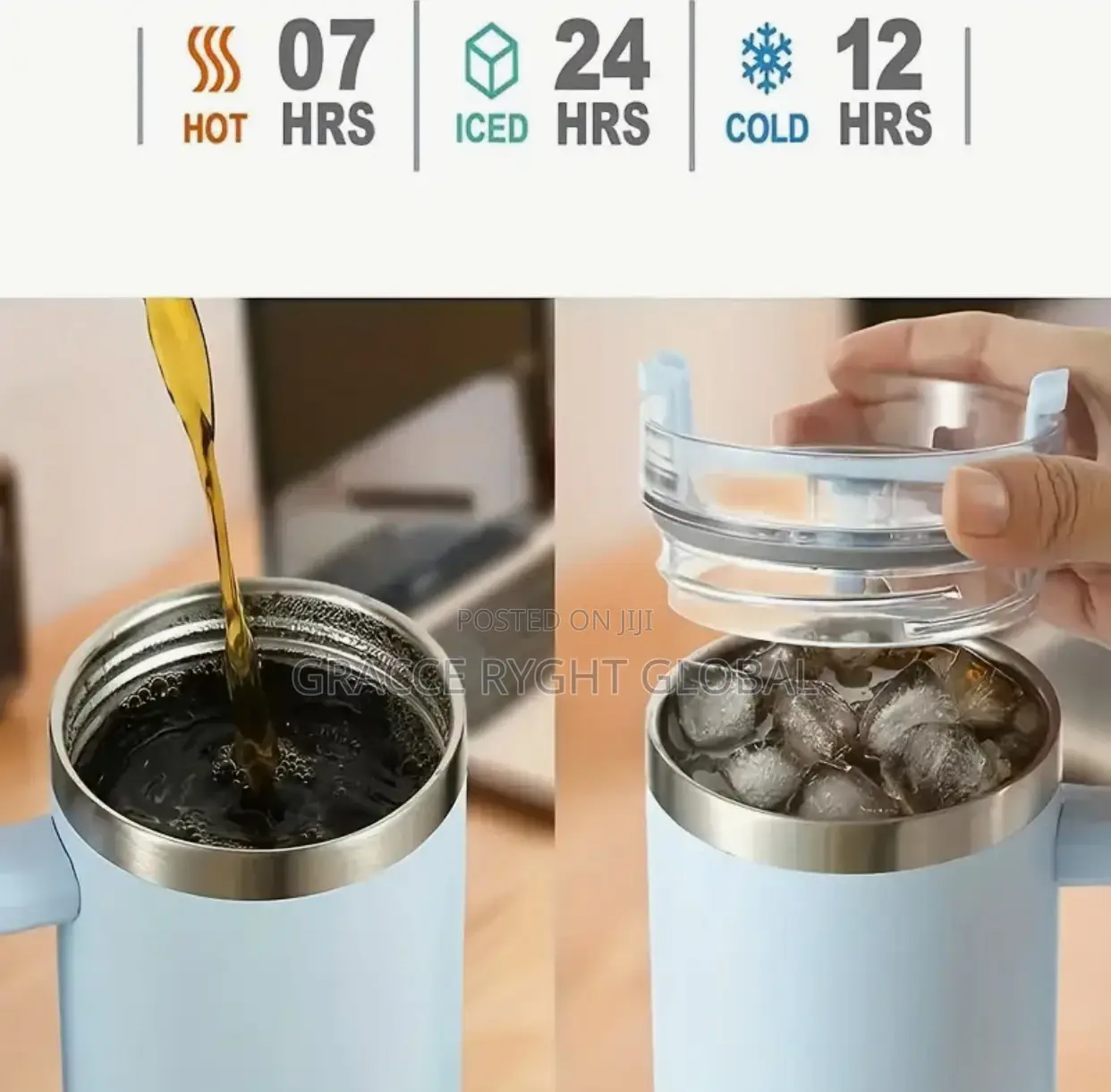 1.2l Thermos Stainless Straw Cup