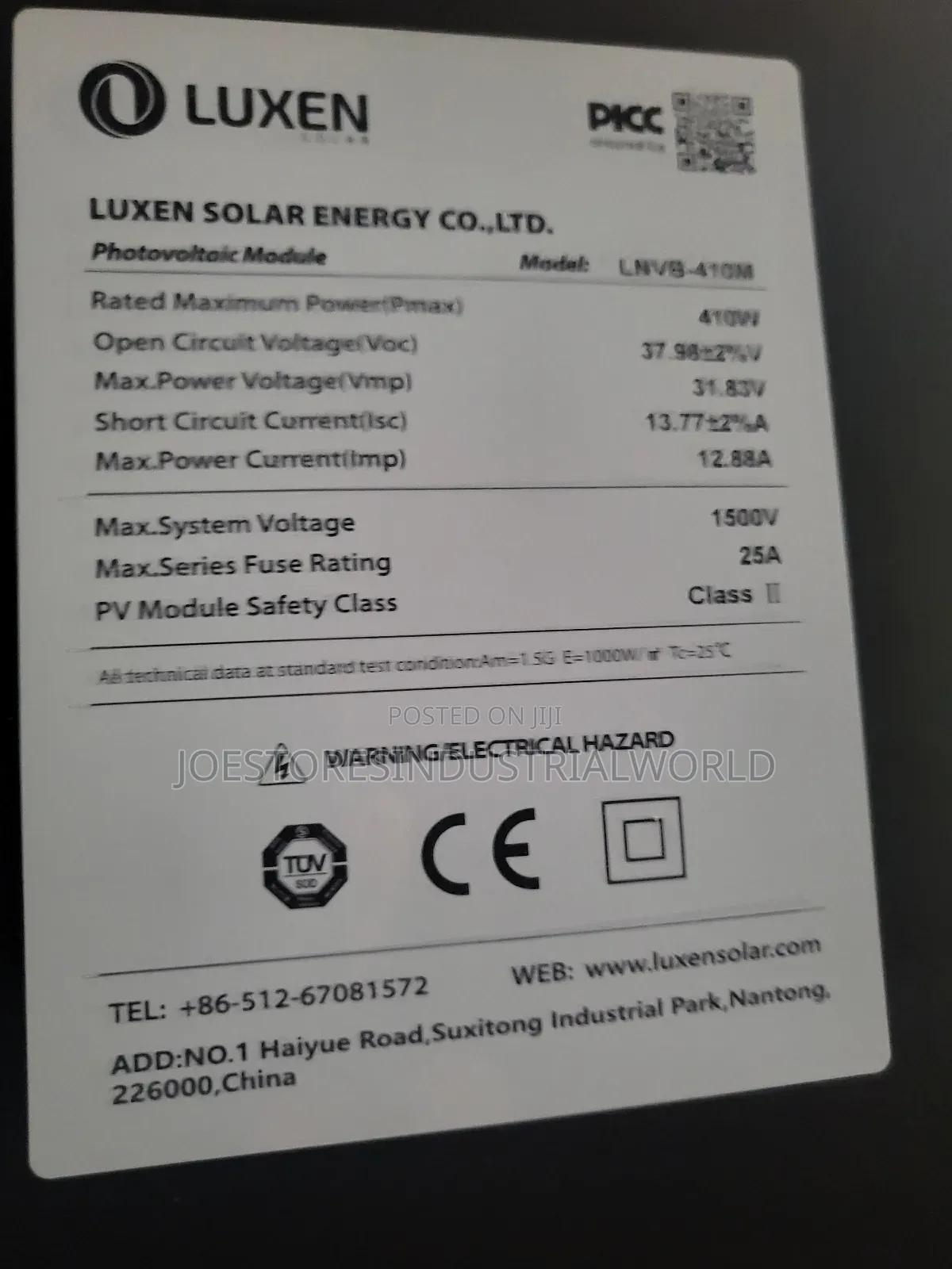 Monocrystalline Solar Panel 400w 108cells