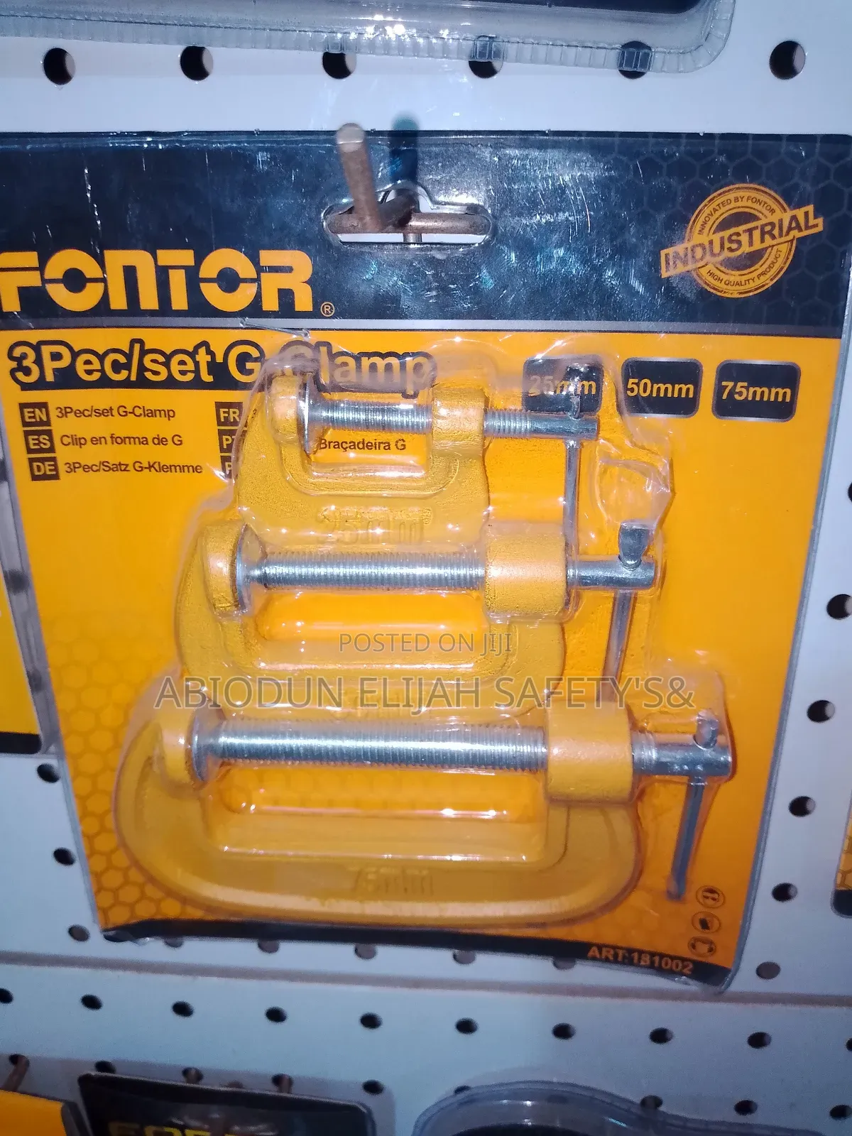 Original Quality Heavy Duty 3 in Set G Clamp 25mm/50mm/75mm